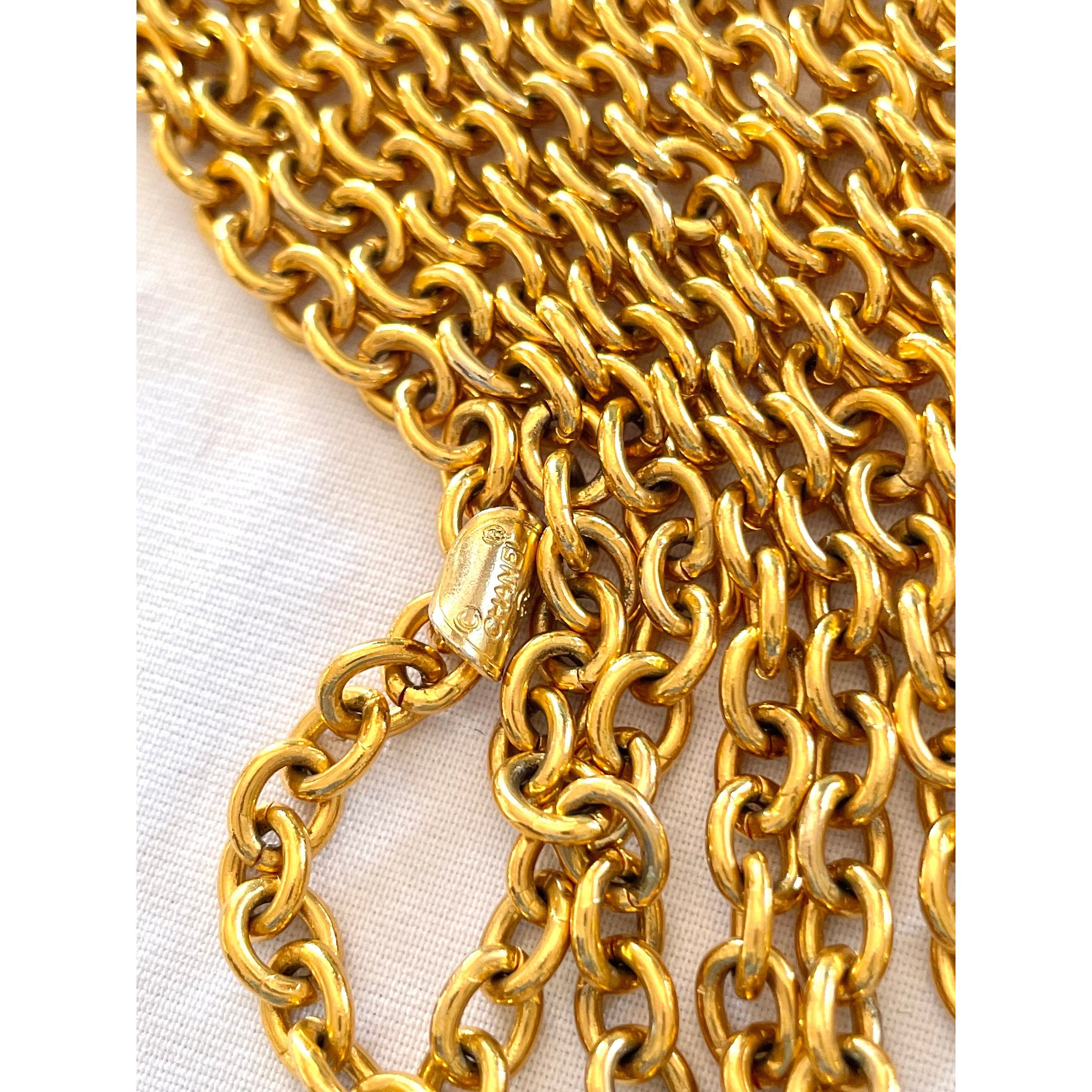 Chanel Vintage CHANEL golden triple chain necklace with bag top Size ONE SIZE - 8 Thumbnail