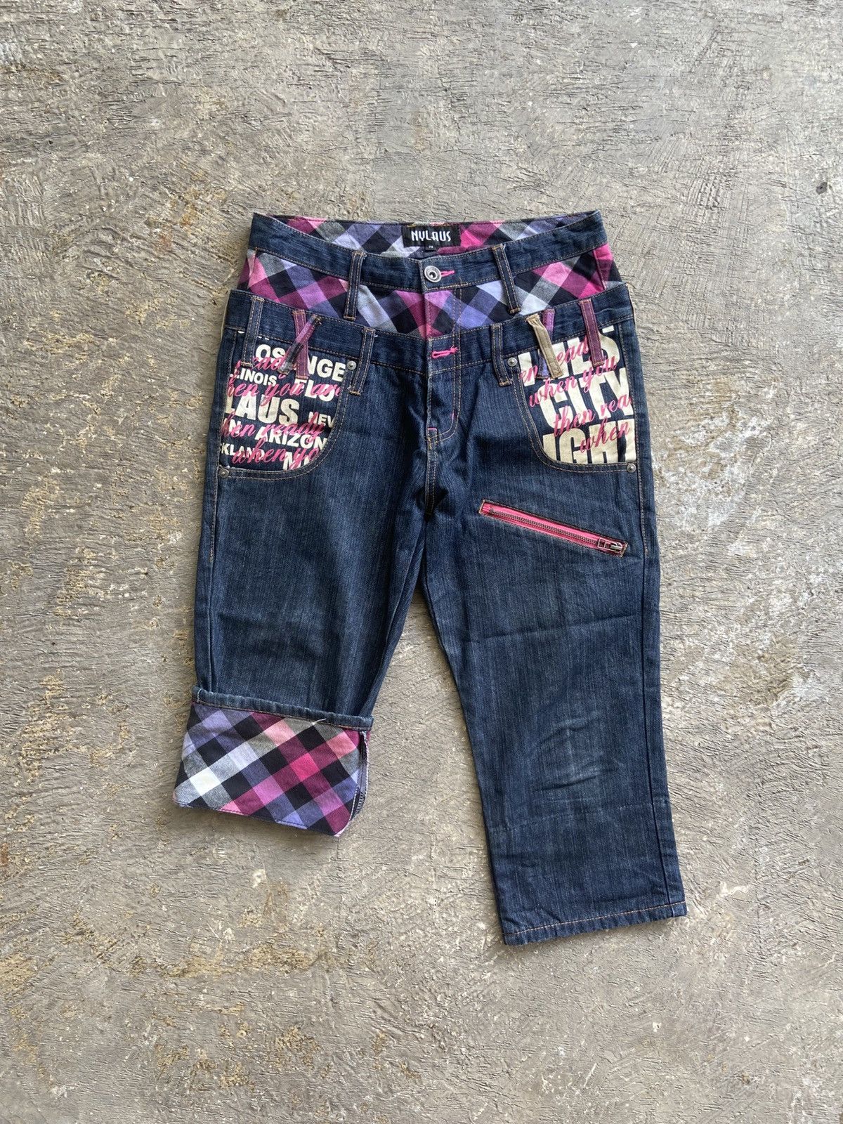 Japanese Brand 2000s Nylaus - Vkei Harajuku Style Double Waist Pants Size US 30 / EU 46 - 1 Thumbnail