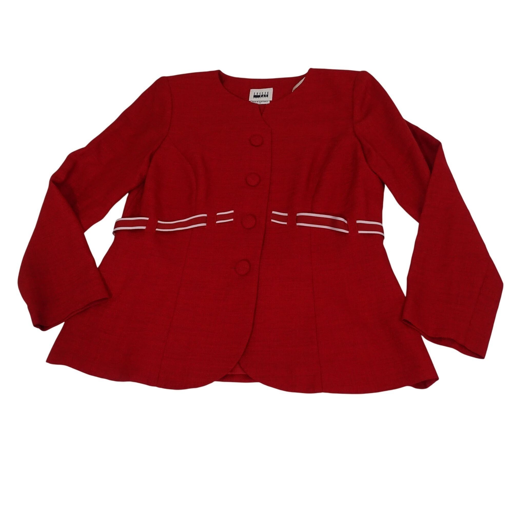 Other Vintage Leslie Fay 2 Pc Red Skirt Suit Women Size 10 Size L / US 10 / IT 46 - 3 Thumbnail