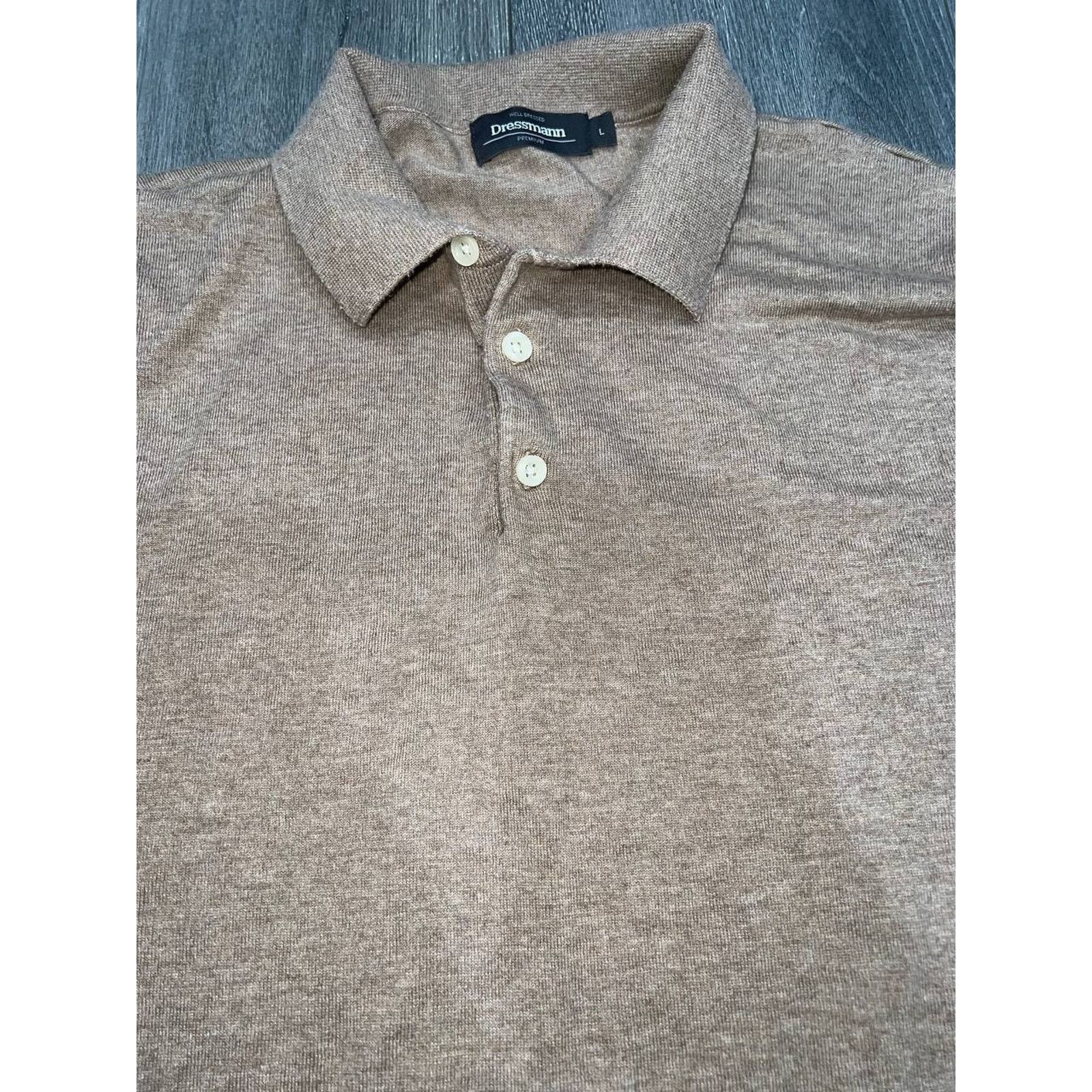 & Other Stories Dressmann Premium Beige collared t-shirt polo Large A003170 Size US XS / EU 42 / 0 - 3 Thumbnail