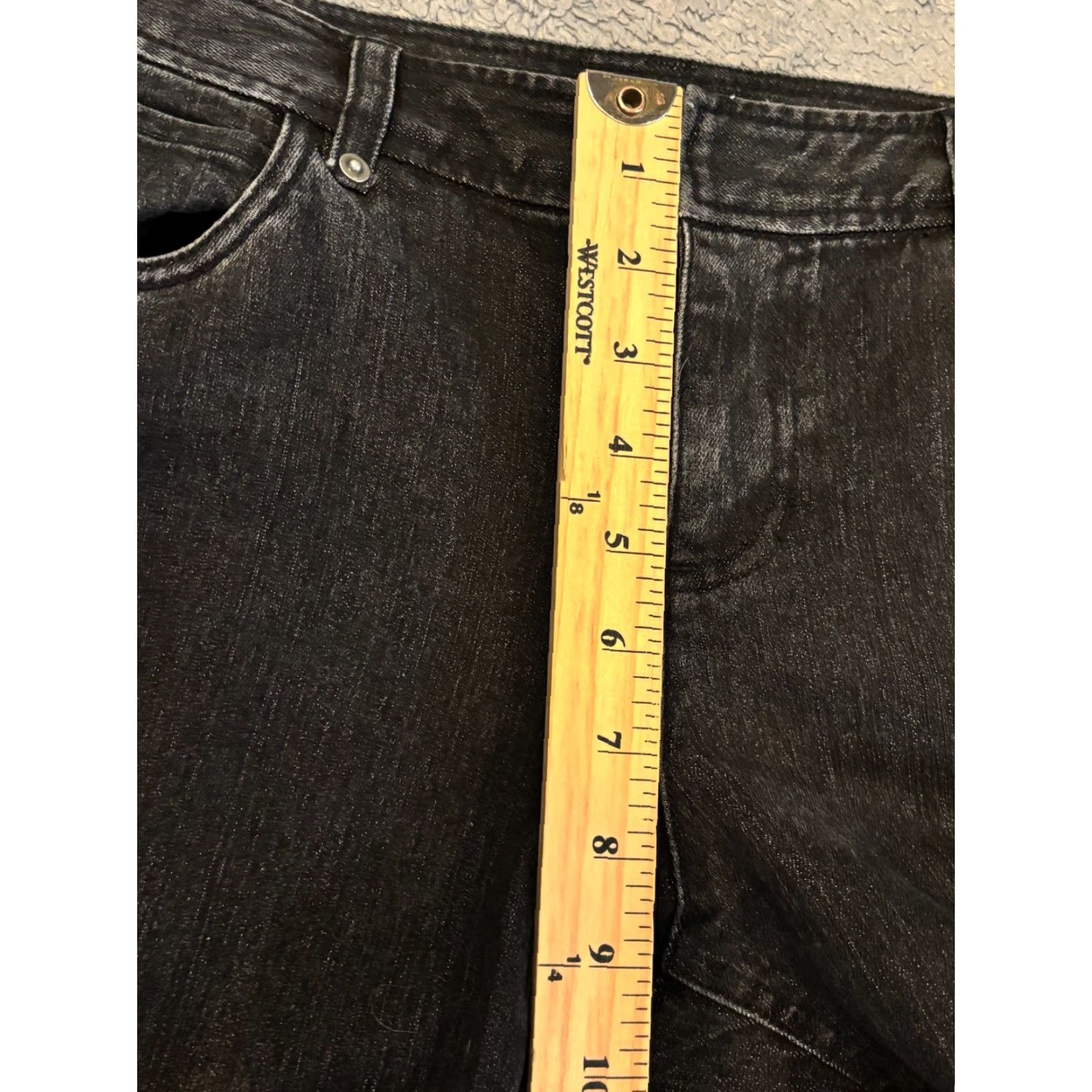 Denime Kate Hill Jeans Womens 4P Petite Black Denim Straight Leg Casual Pants Size 27" / US 4 / IT 40 - 5 Thumbnail