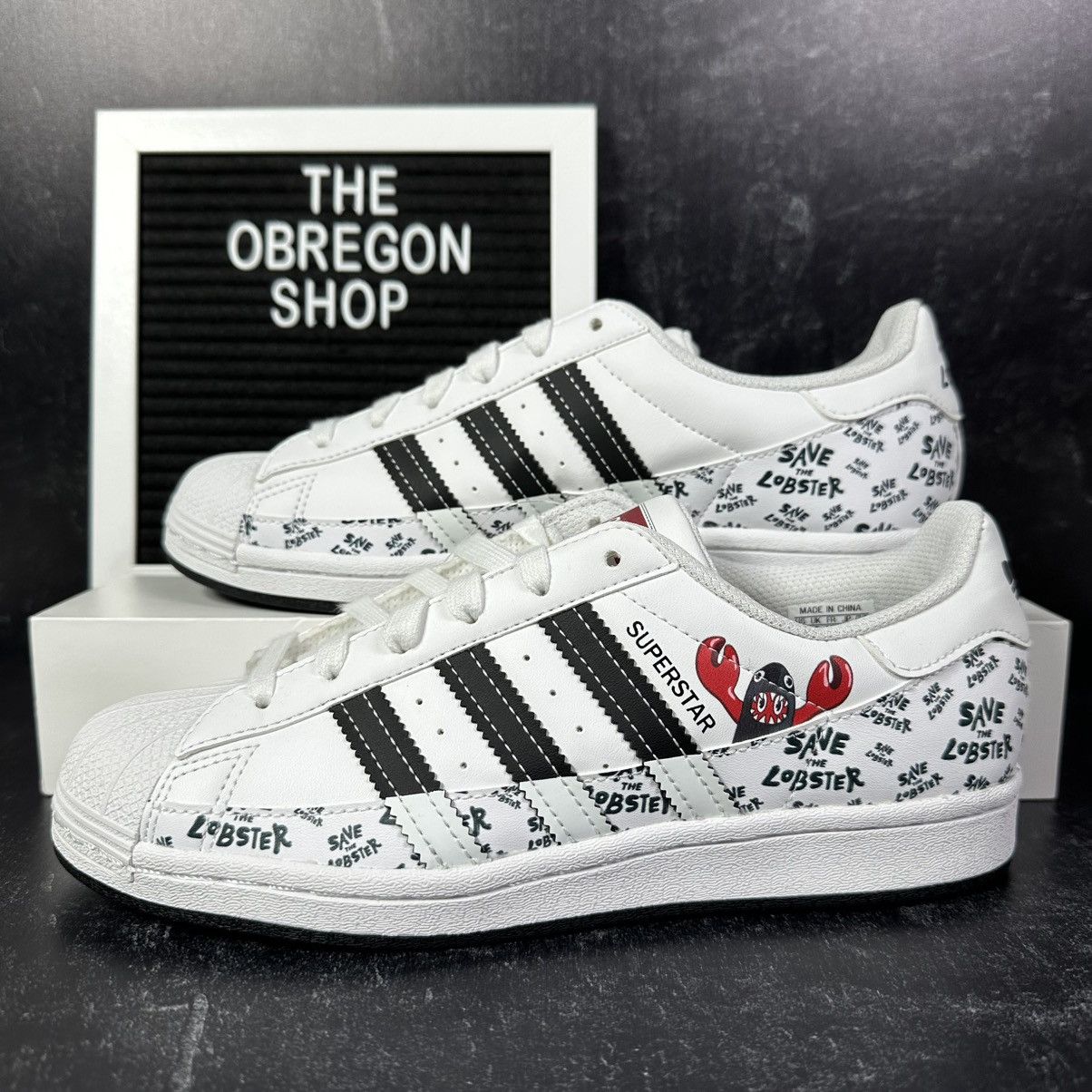 ADIDAS PHILIP COLBERT X SUPERSTAR SAVE THE LOBSTER WOMEN 7.5