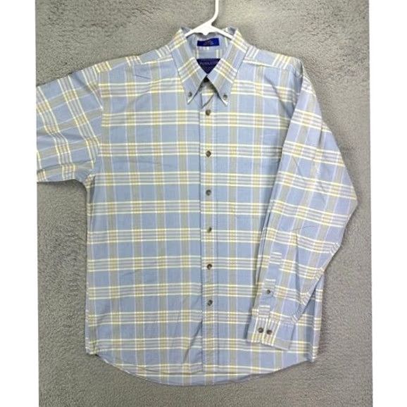 Pendleton VINTAGE Pendleton Shirt Mens Medium Light Blue Plaid Button-Down Long Sleeve Cotton Men Size US M / EU 48-50 / 2 - 3 Thumbnail