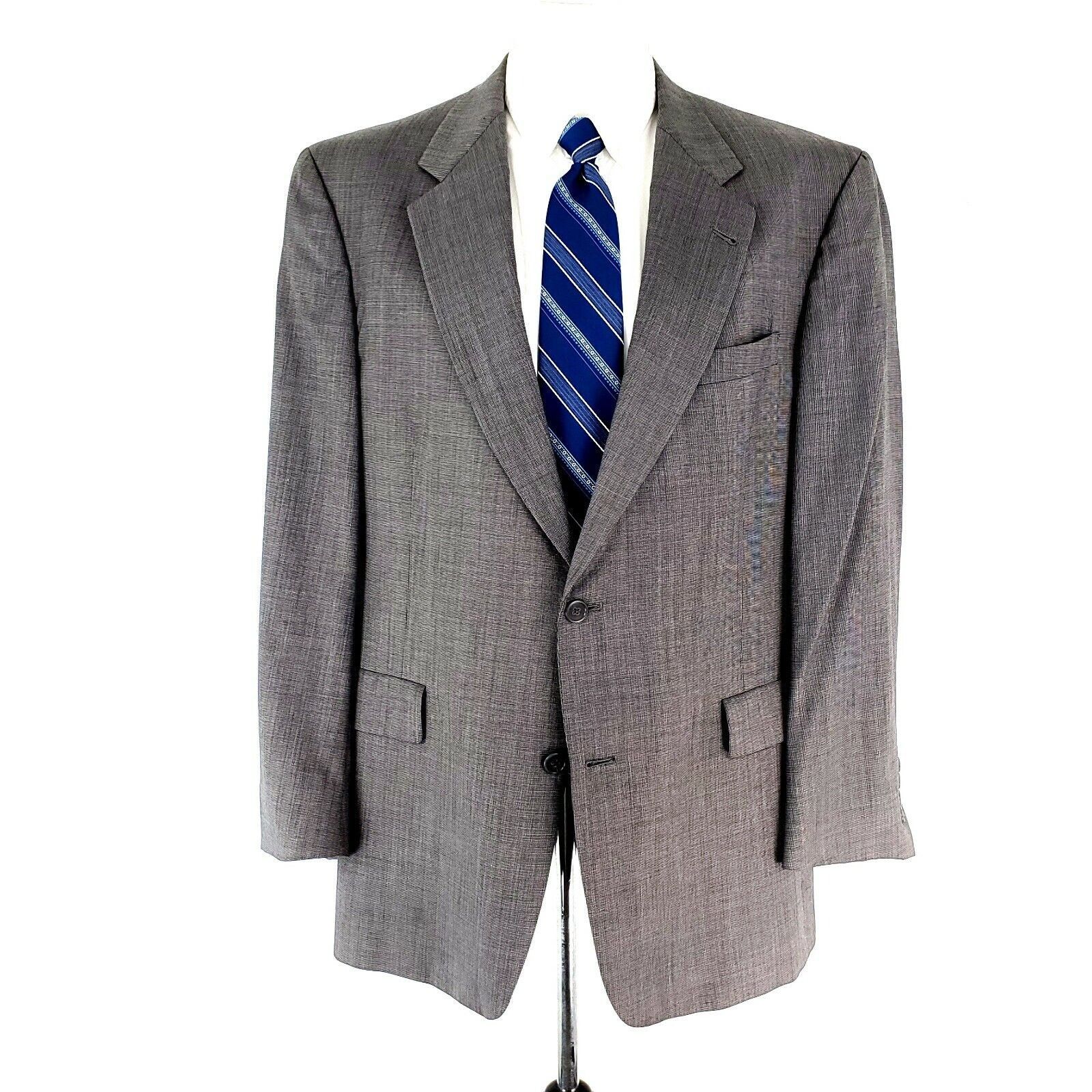 Hart Schaffner Marx Hart Schaffner Marx Wool 2 Button Blazer 44L Nailshead Gray Size 44L - 3 Thumbnail