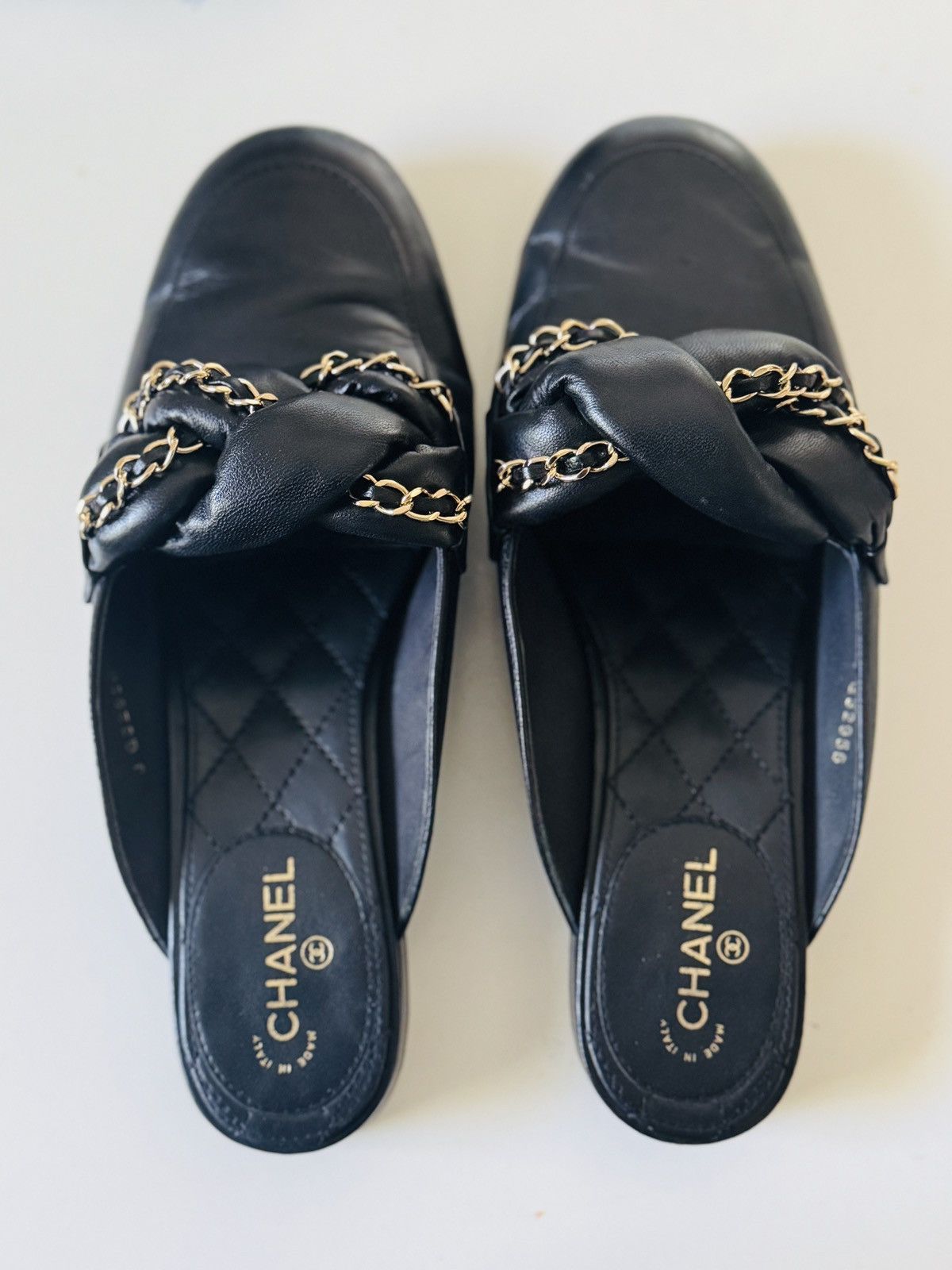 Chanel Authentic CHANEL Lambskin Chain Braided Mules quilted shoes Size US 7 / IT 37 - 13 Thumbnail