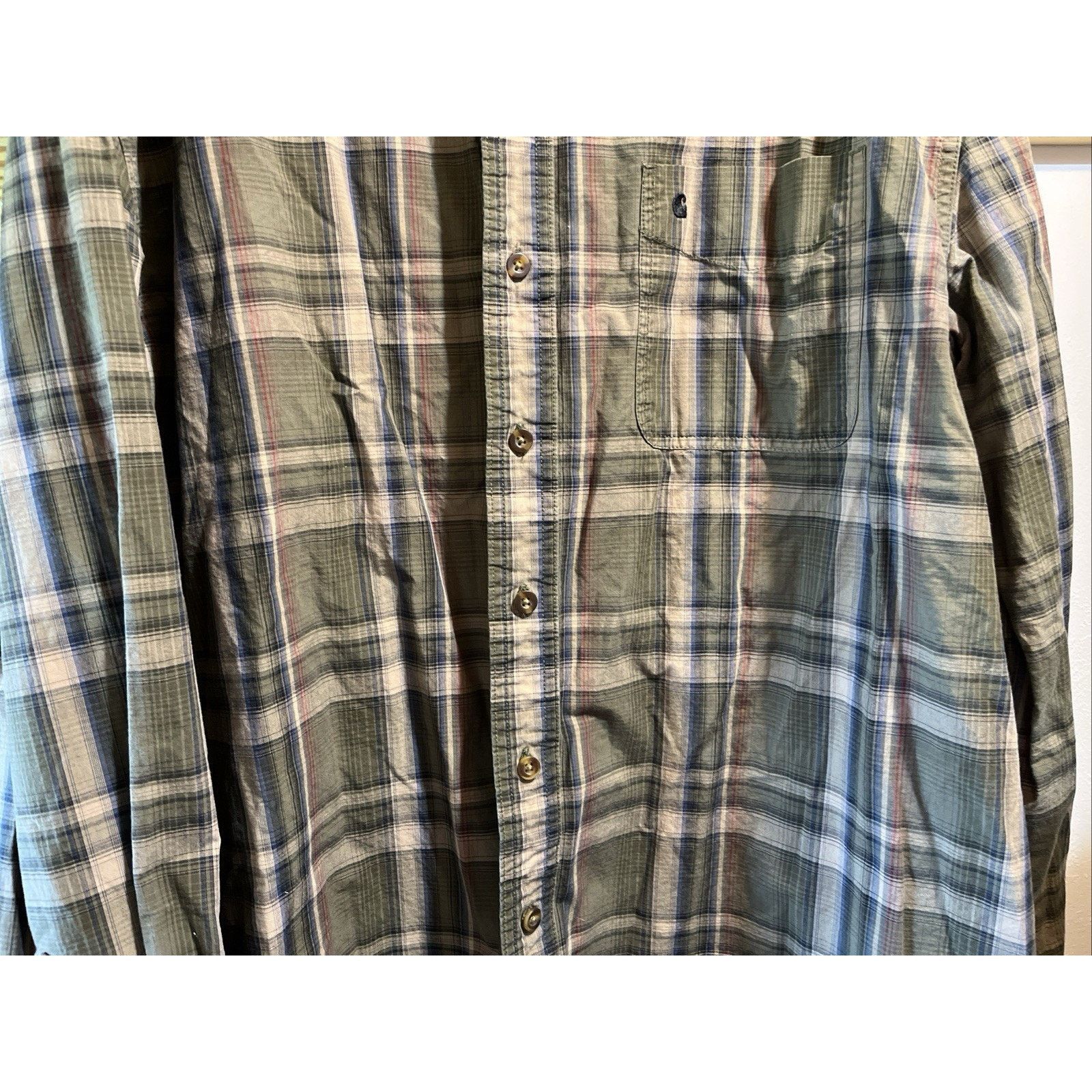 Carhartt Carhartt Shirt Men's XXLT Green Plaid Outdoor Relaxed Button Size US XXL / EU 58 / 5 - 6 Thumbnail