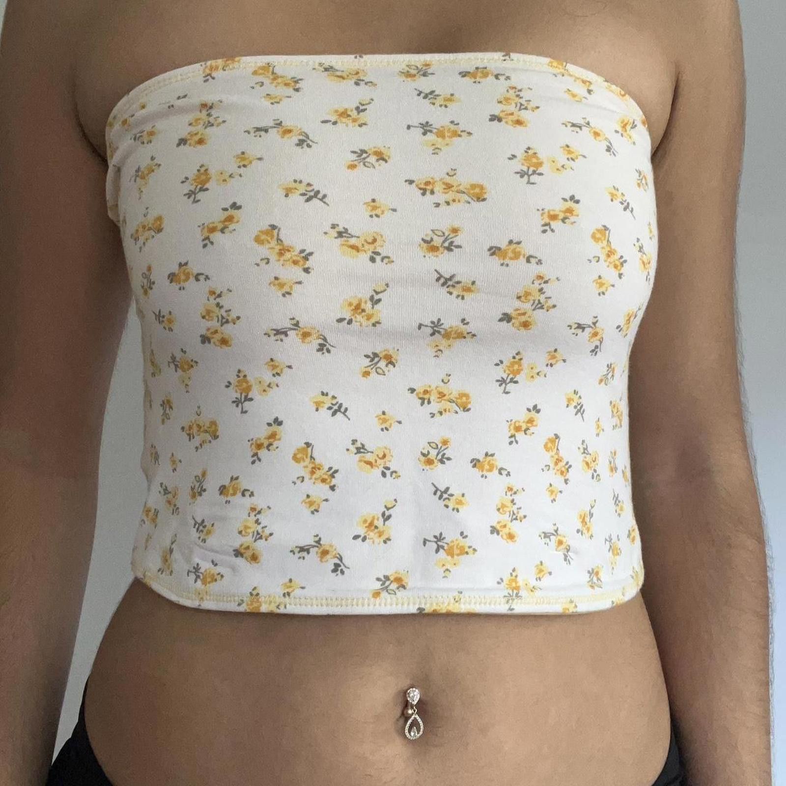 Other Yellow and white floral tube top #floral #tubetop Size M / US 6-8 / IT 42-44 - 1 Thumbnail