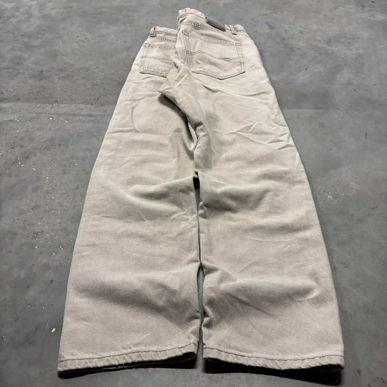 Japanese Brand × Vintage Crazy Vintage Y2K/2000s Faded Cream Streetwear Denim Jeans! Size US 32 / EU 48 - 4 Thumbnail