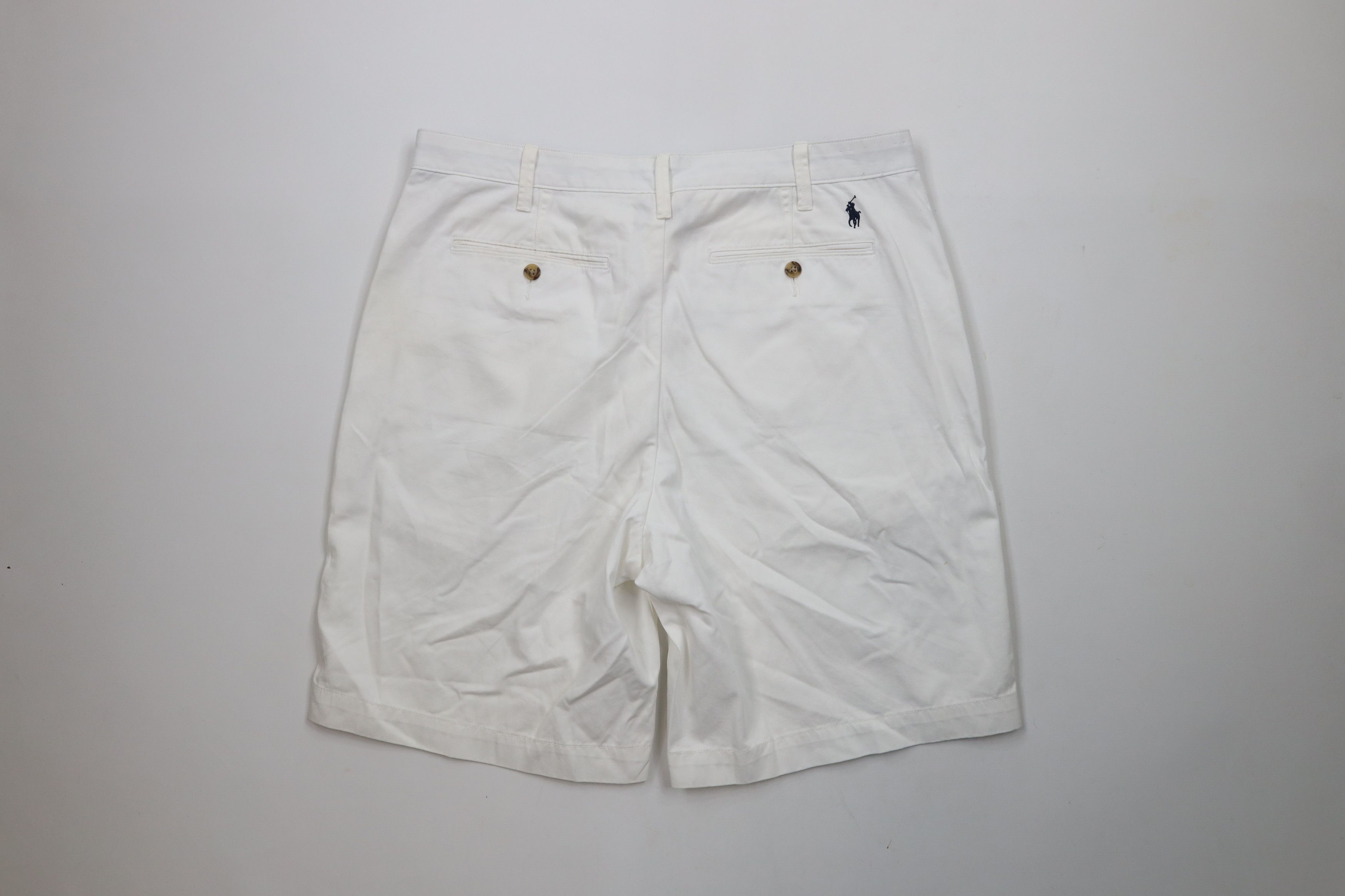 Ralph Lauren × Vintage Vintage Ralph Lauren Relaxed Fit Chino Shorts White Cotton Size US 36 / EU 52 - 9 Thumbnail