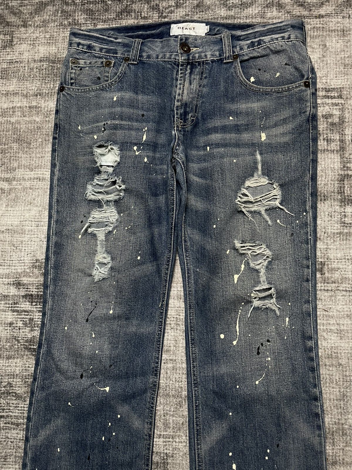 Japanese Brand Japanese Denim Beast Paint Distressed Jeans Size US 30 / EU 46 - 4 Thumbnail