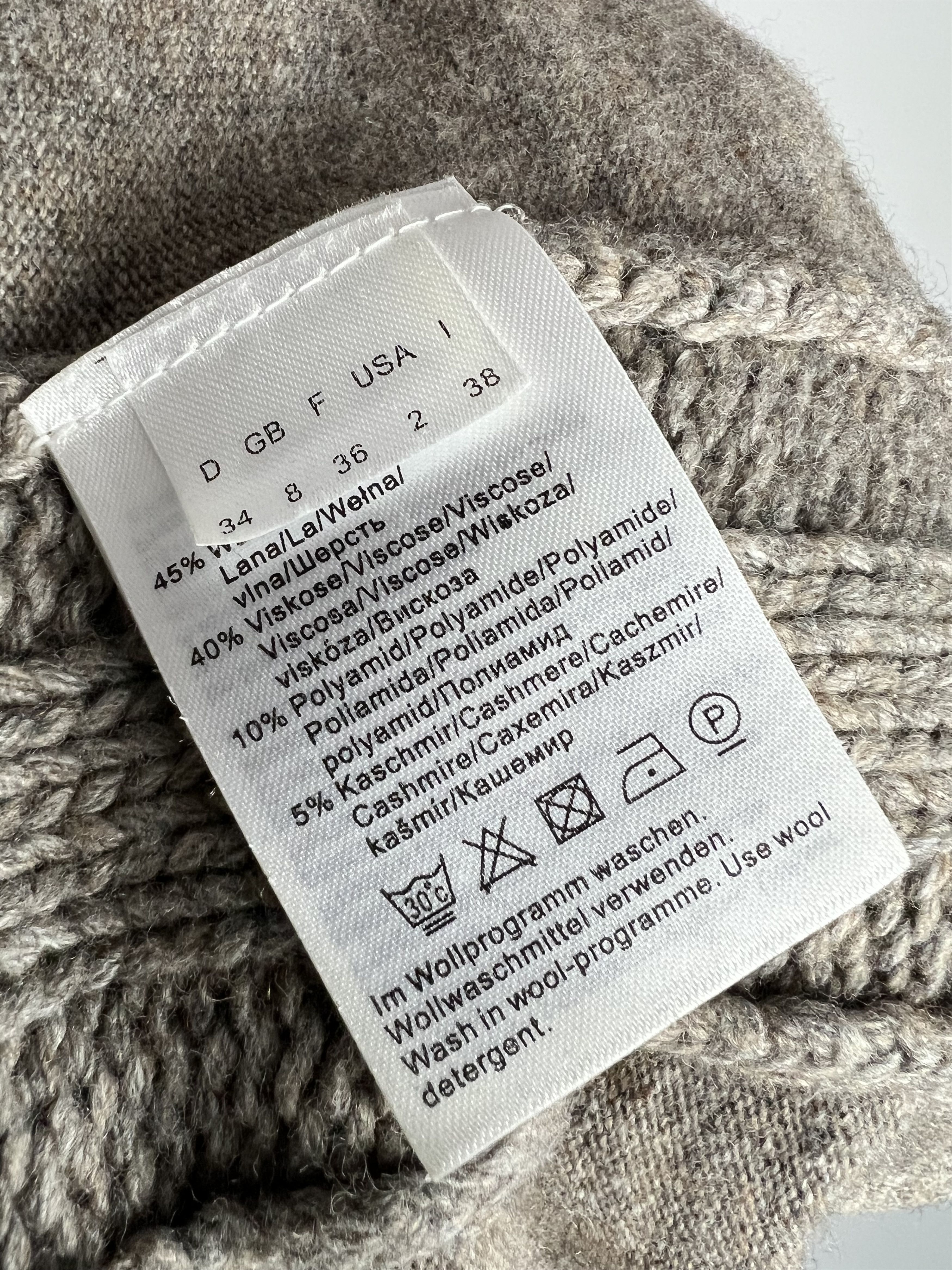 Designer Set Wool Cashmere Cable Knit Turtleneck Long Sleeve Dress Size XS / US 0-2 / IT 36-38 - 10 Thumbnail