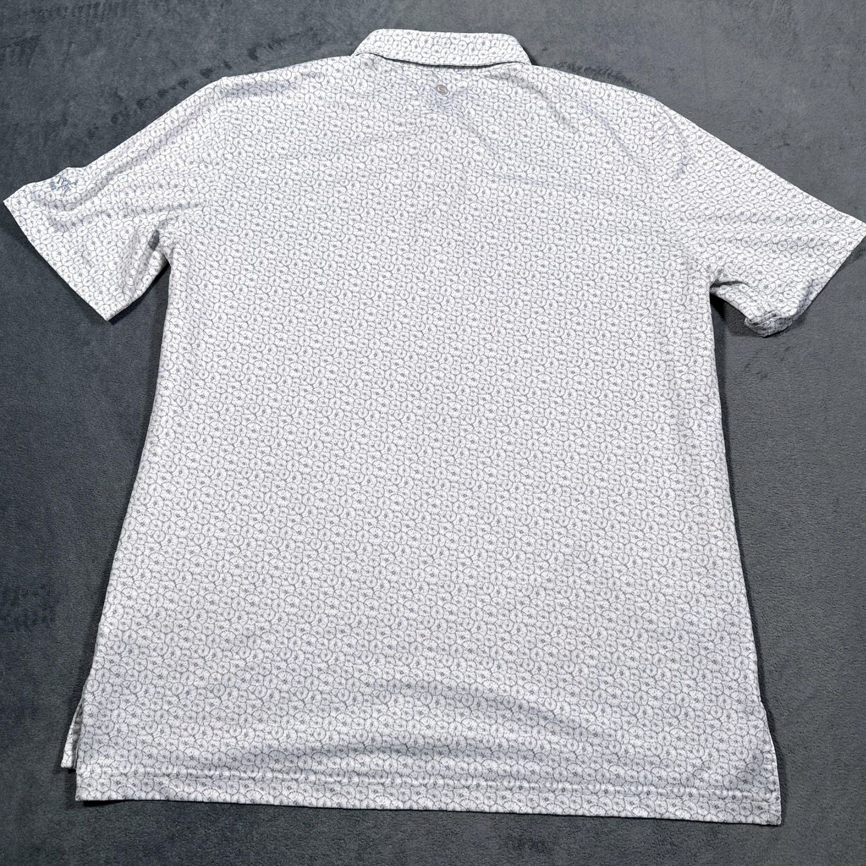 Stitch Polo Shirt Mens Large Gray Patterned Golf Stretch Comfort Athletic Peru