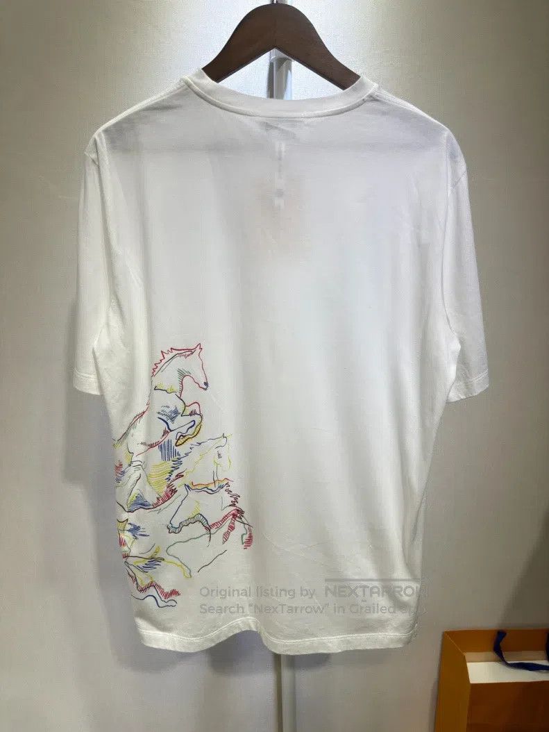 Hermes Hermes White painted war horse short-sleeve T-shirt Size M / US 6-8 / IT 42-44 - 2 Thumbnail