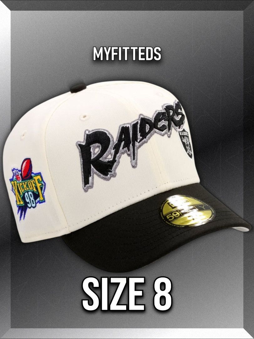 SIZE 8 OAKLAND RAIDERS 1998 NFL DRAFT NEW ERA FITTED HAT