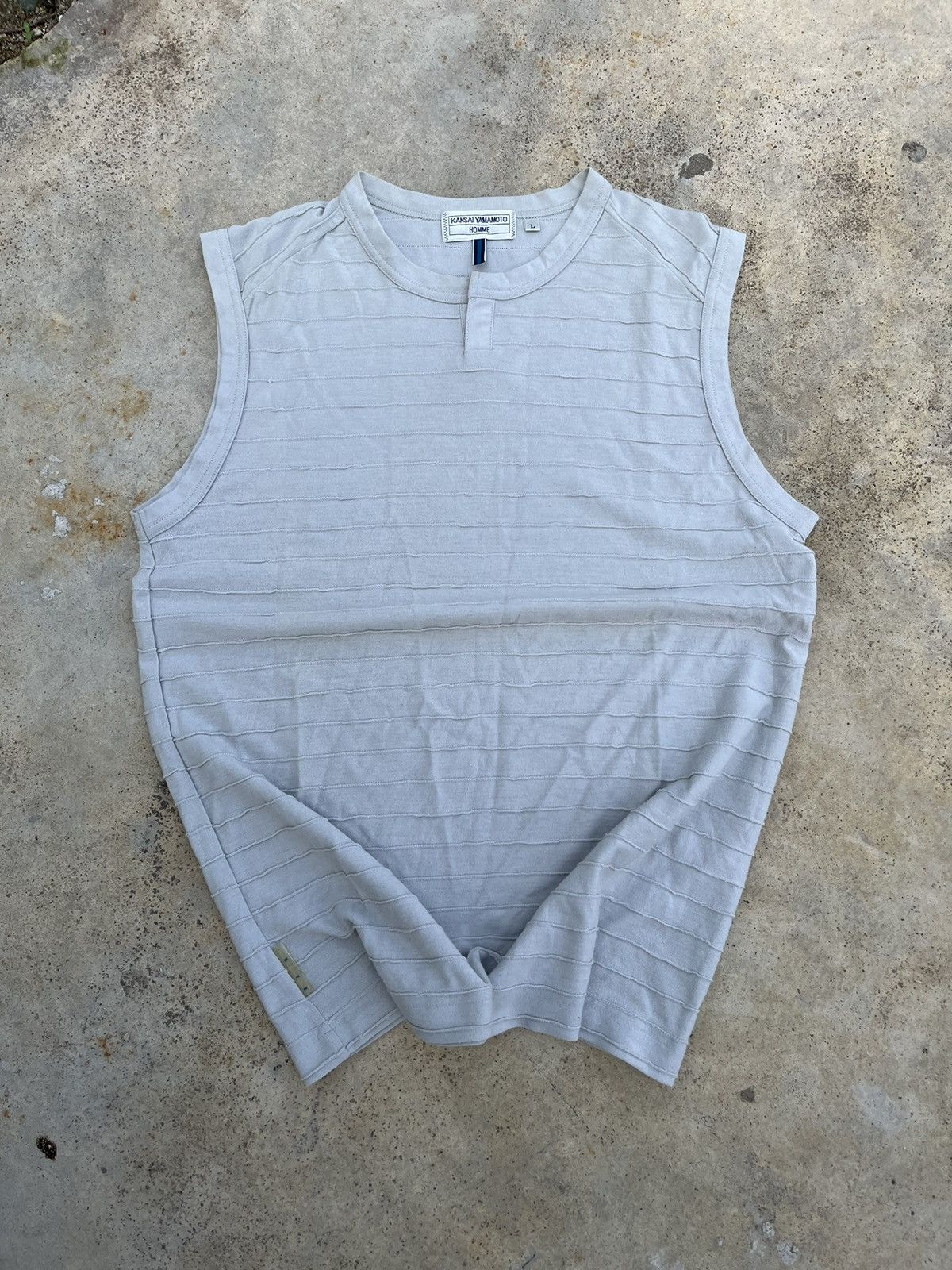 Designer × Japanese Brand × Kansai Yamamoto ⚡️STEALS⚡️Kansai Yamamoto Wrinkles Tank Top Shirts Size US L / EU 52-54 / 3 - 1 Thumbnail