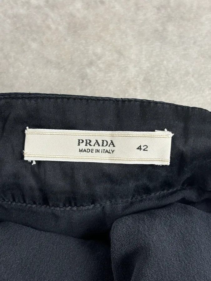 Prada Prada Black Silk Ruched Skirt Size 26" / US 2 / IT 38 - 10 Thumbnail