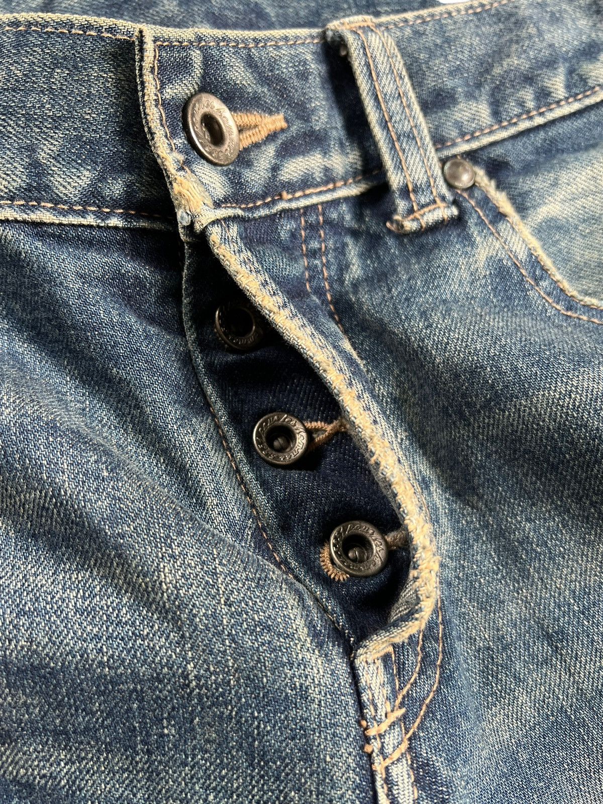 5351 POUR LES HOMMES × Japanese Brand Black Line by 5351 Pour Les Hommes Distressed Slim Denim Size US 32 / EU 48 - 15 Thumbnail
