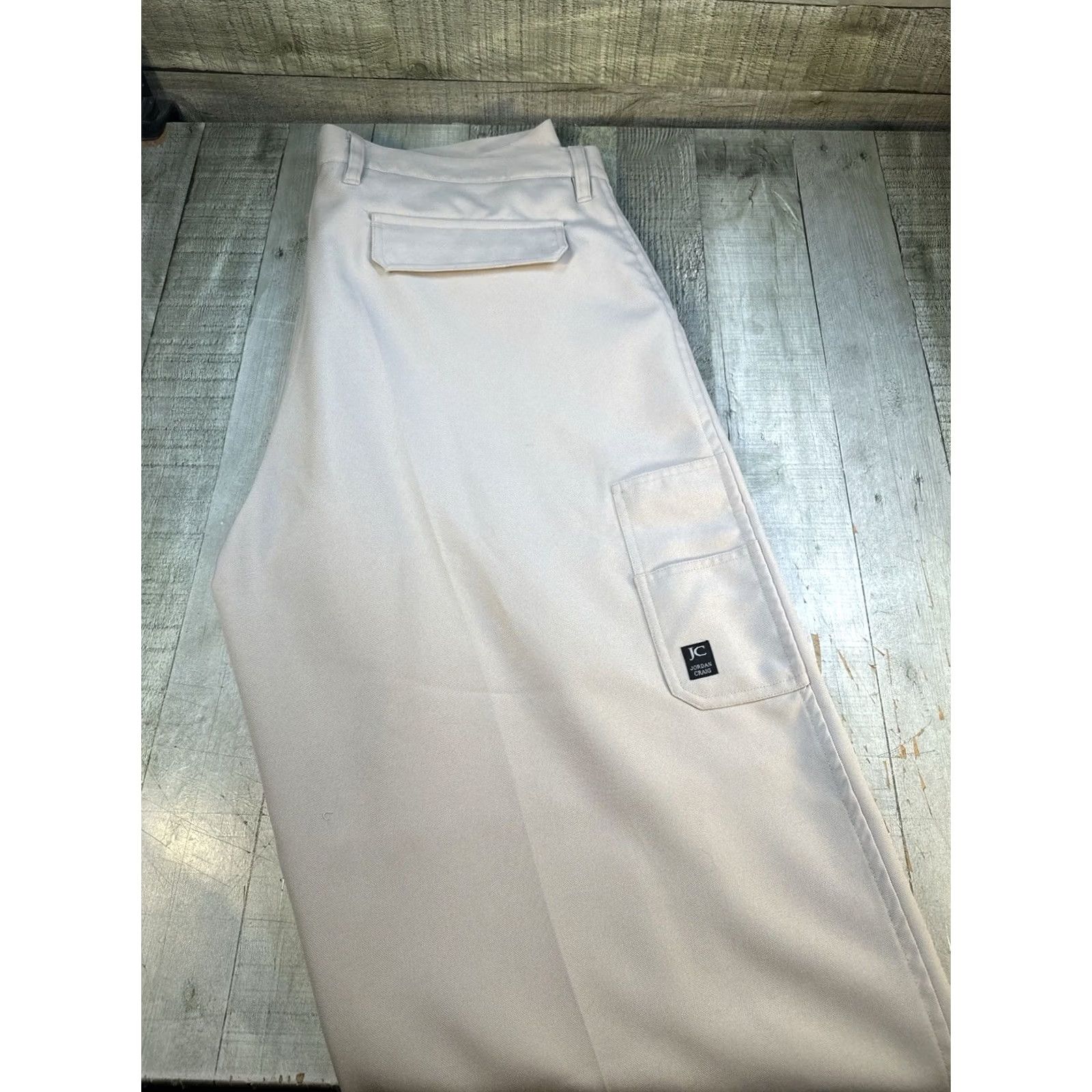 Jordan Craig Jordan Craig Cream Zip Jacket & Cargo Pant Set Mens 2XL Beige 40x34 Streetwear Size US 39 - 4 Thumbnail