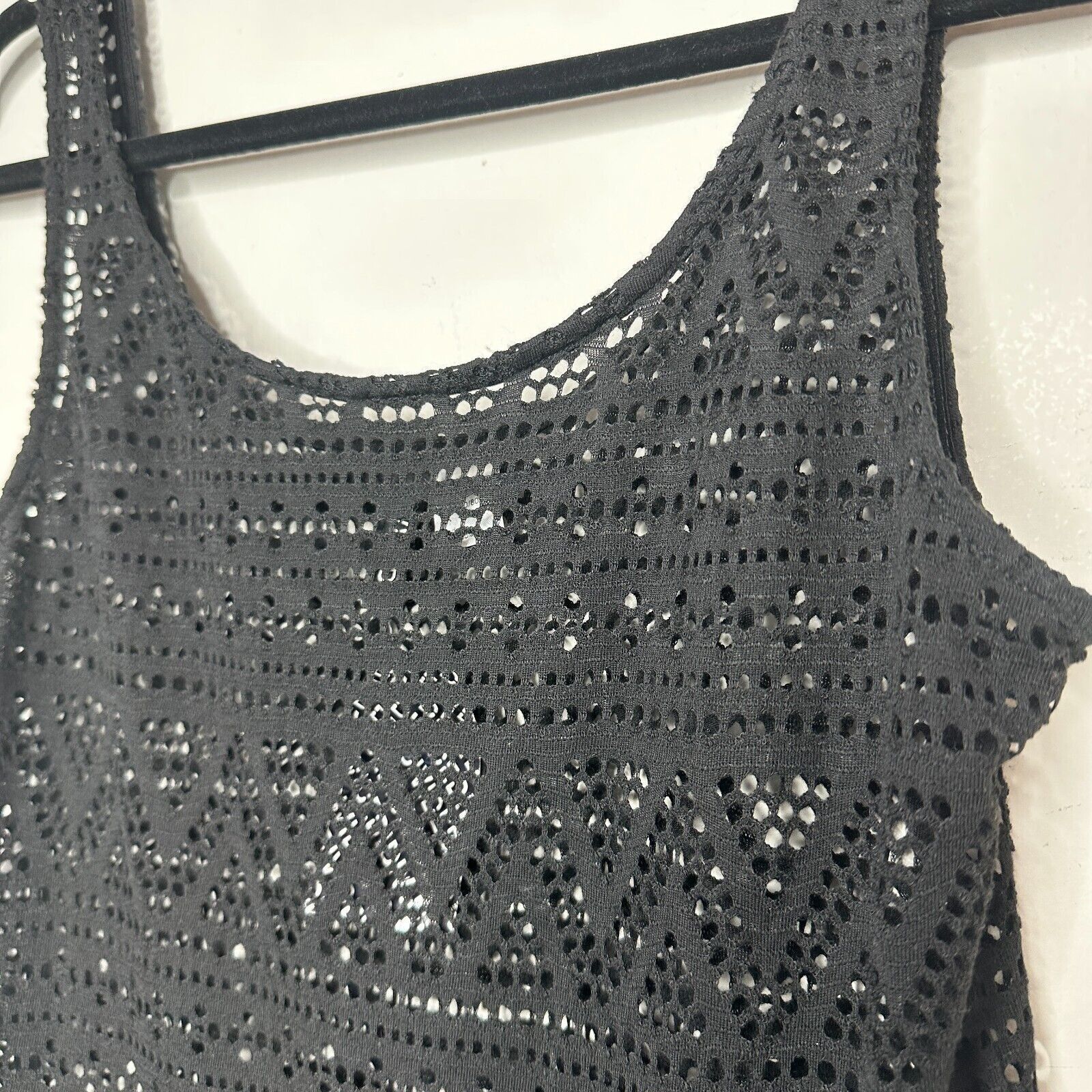 Divided NWT Divided H&M Black Crochet Tank Fringe Hem Sleeveless 4 Size S / US 4 / IT 40 - 3 Thumbnail