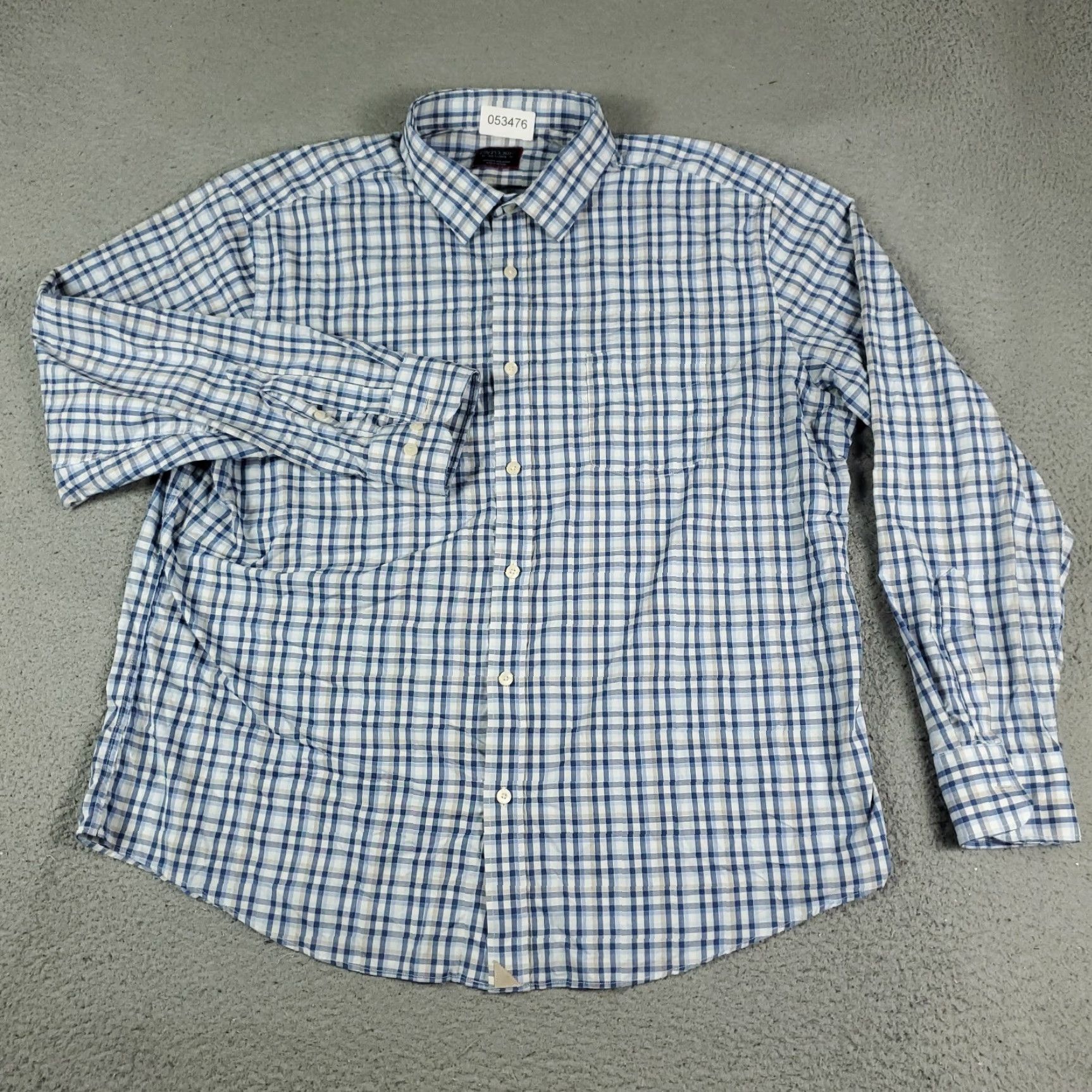 UNTUCKit UNTUCKit Shirt Mens 2XL Blue Plaid Nylon Button-Up Long Sleeve Shirt Size US XXL / EU 58 / 5 - 2 Thumbnail