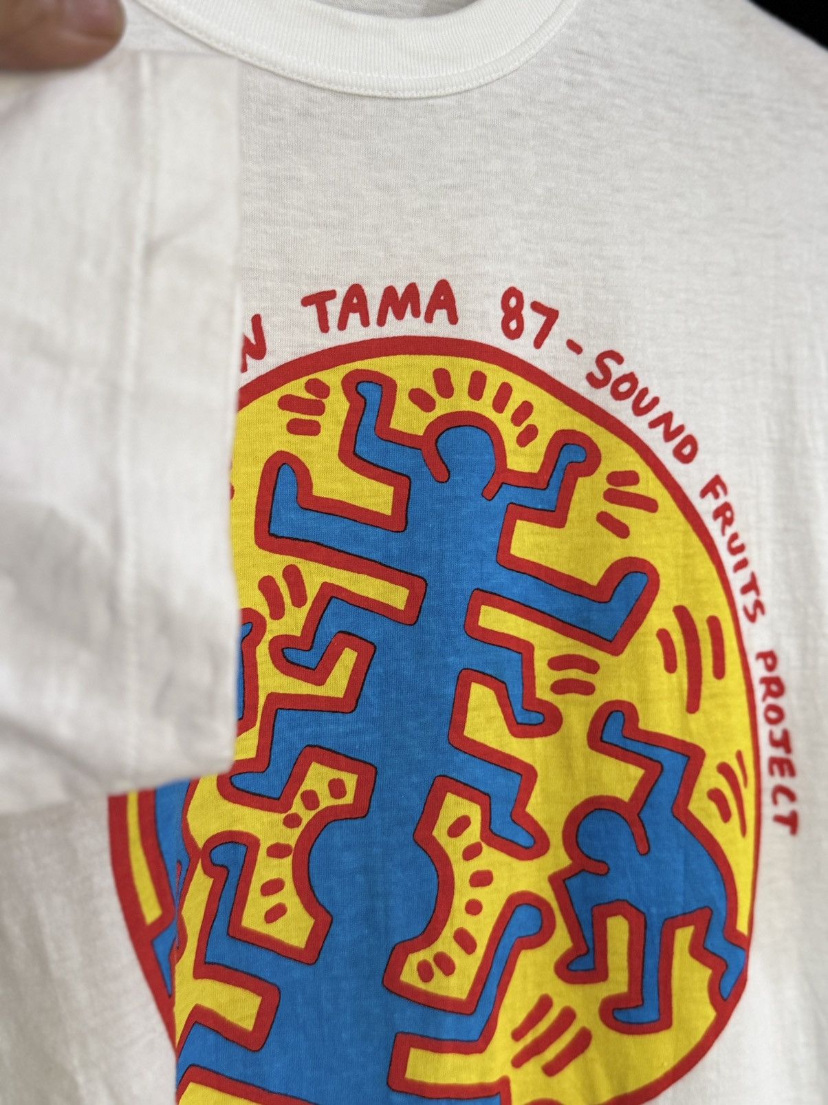 Keith Haring Vintage 80s Keith Haring Sound Fruits Project Japan Tee Size US M / EU 48-50 / 2 - 4 Thumbnail