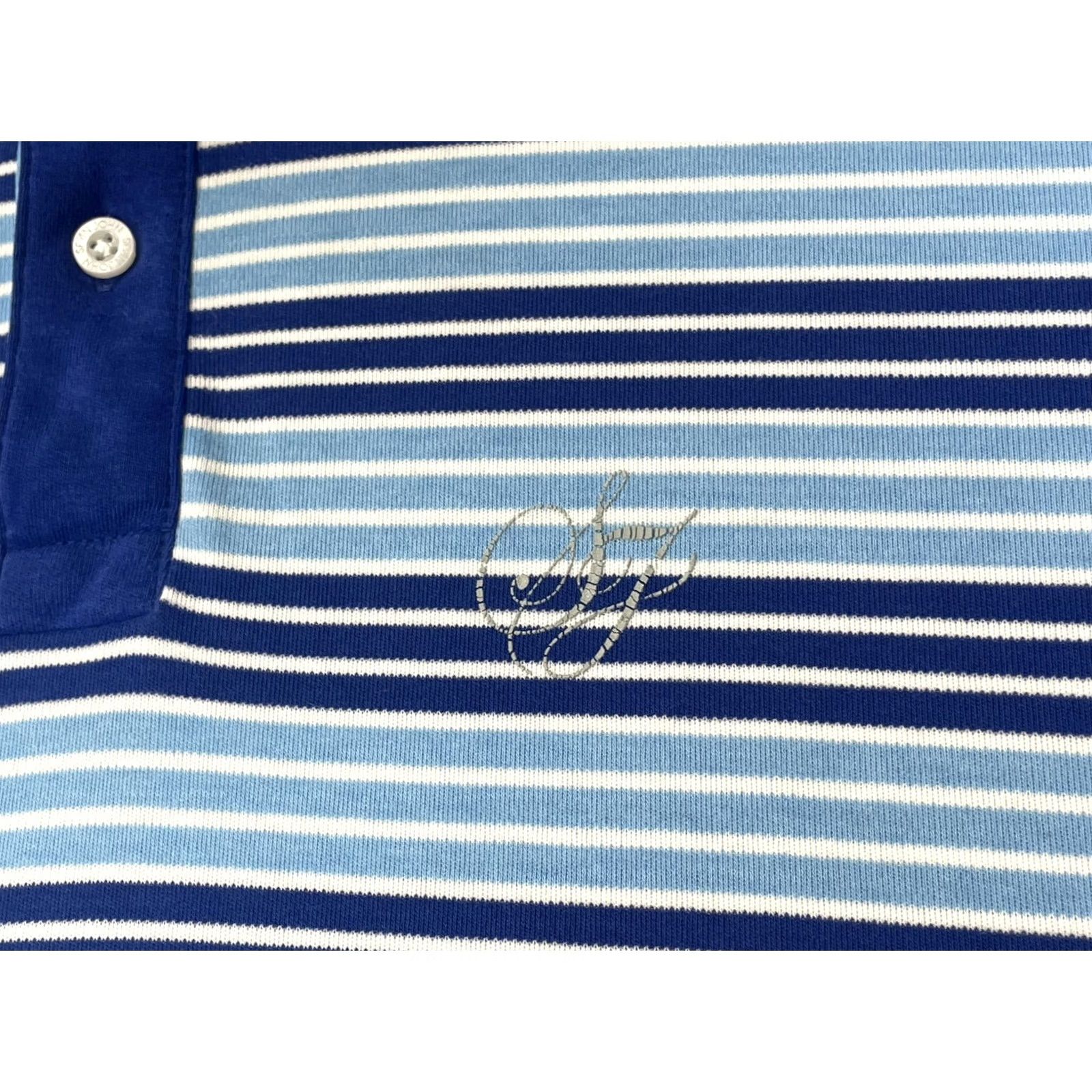 Sean John Sean John Polo Shirt Mens XL Blue White Striped Embroidered Classic Casual Tee Size US XL / EU 56 / 4 - 3 Thumbnail