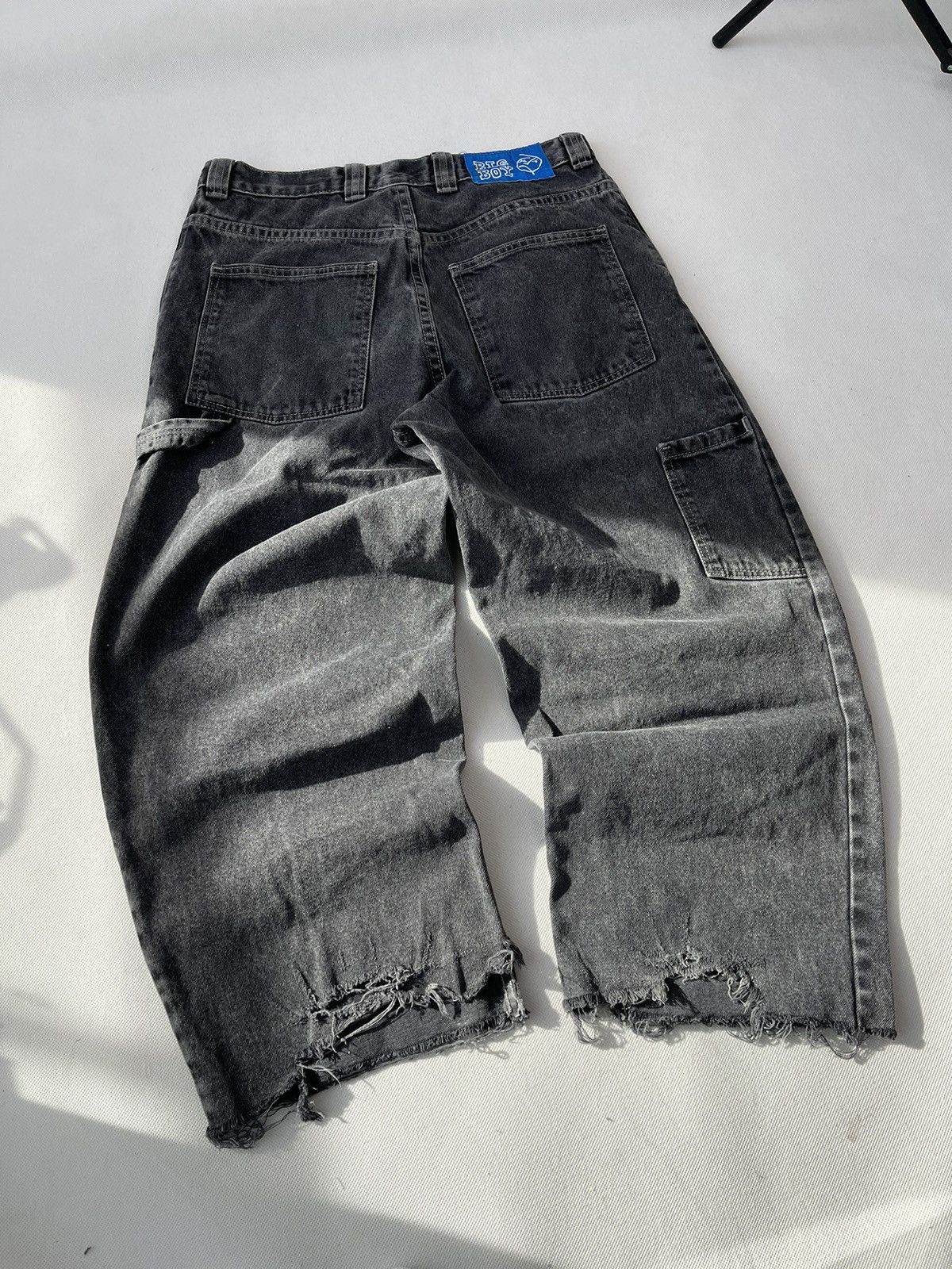 image of Polar Big Boy Work Pants Washed Black Baggy Jnco Style, Men's (Size 32)