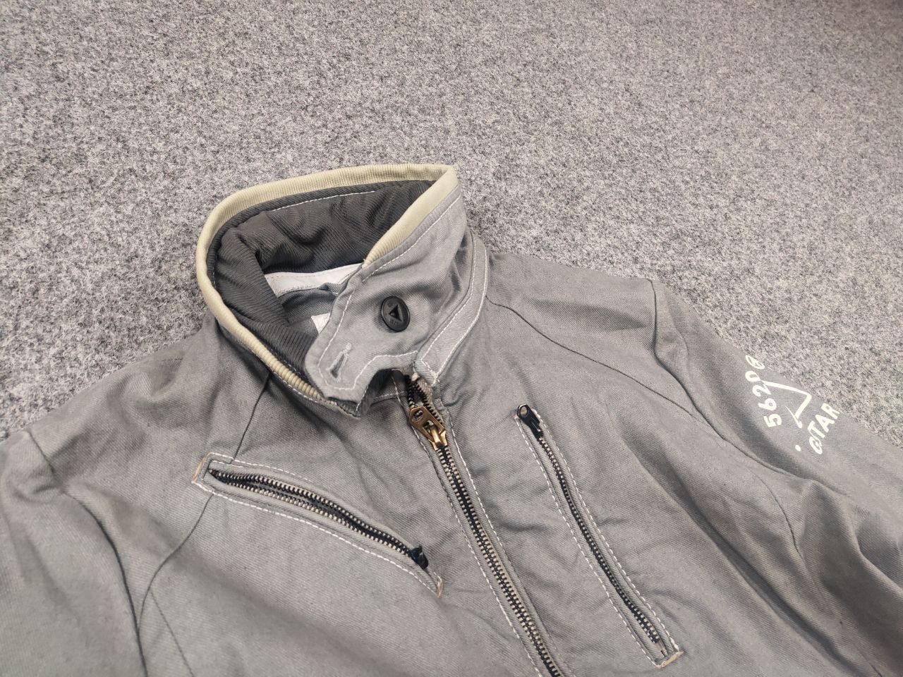 G-Star Vintage G Star Raw Gunner Zip Waxed Gray Cotton Biker Jacket Size M / US 6-8 / IT 42-44 - 8 Thumbnail