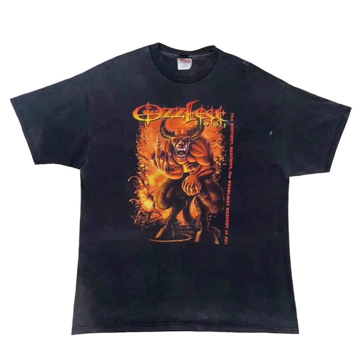 image of Band Tees x Hanes Vintage 2001 Ozzfest Tee in Black, Men's (Size XL)