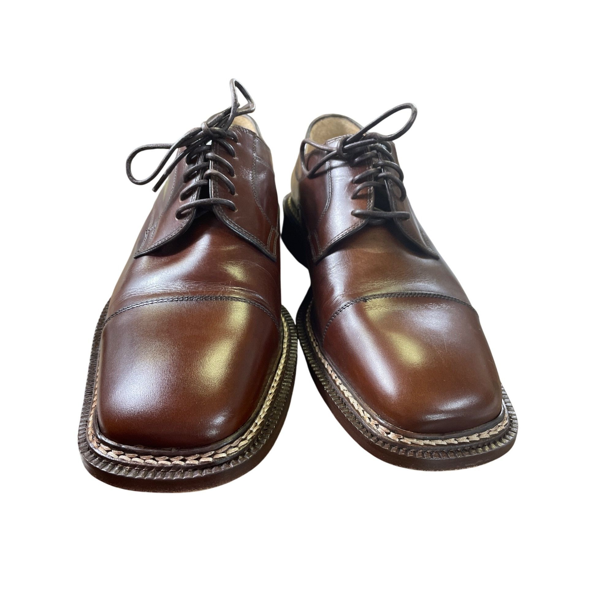 Designer Vito Rufolo Mens Brown Leather Oxford Dress Shoes Size 11D S Size US 11 / EU 44 - 7 Thumbnail