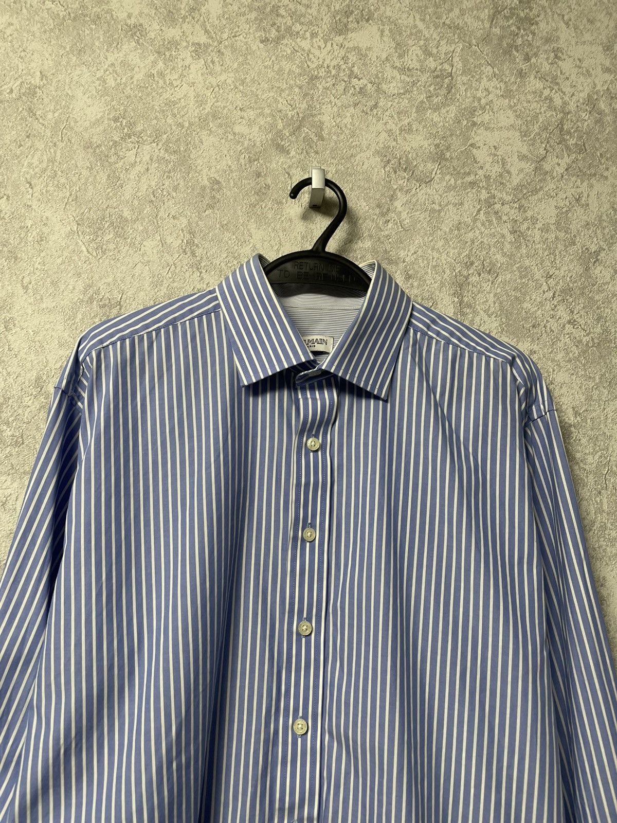 Balmain Vintage Balmain Business Stripe Shirt w/ French Cuffs 16½/42 Size US XL / EU 56 / 4 - 3 Thumbnail