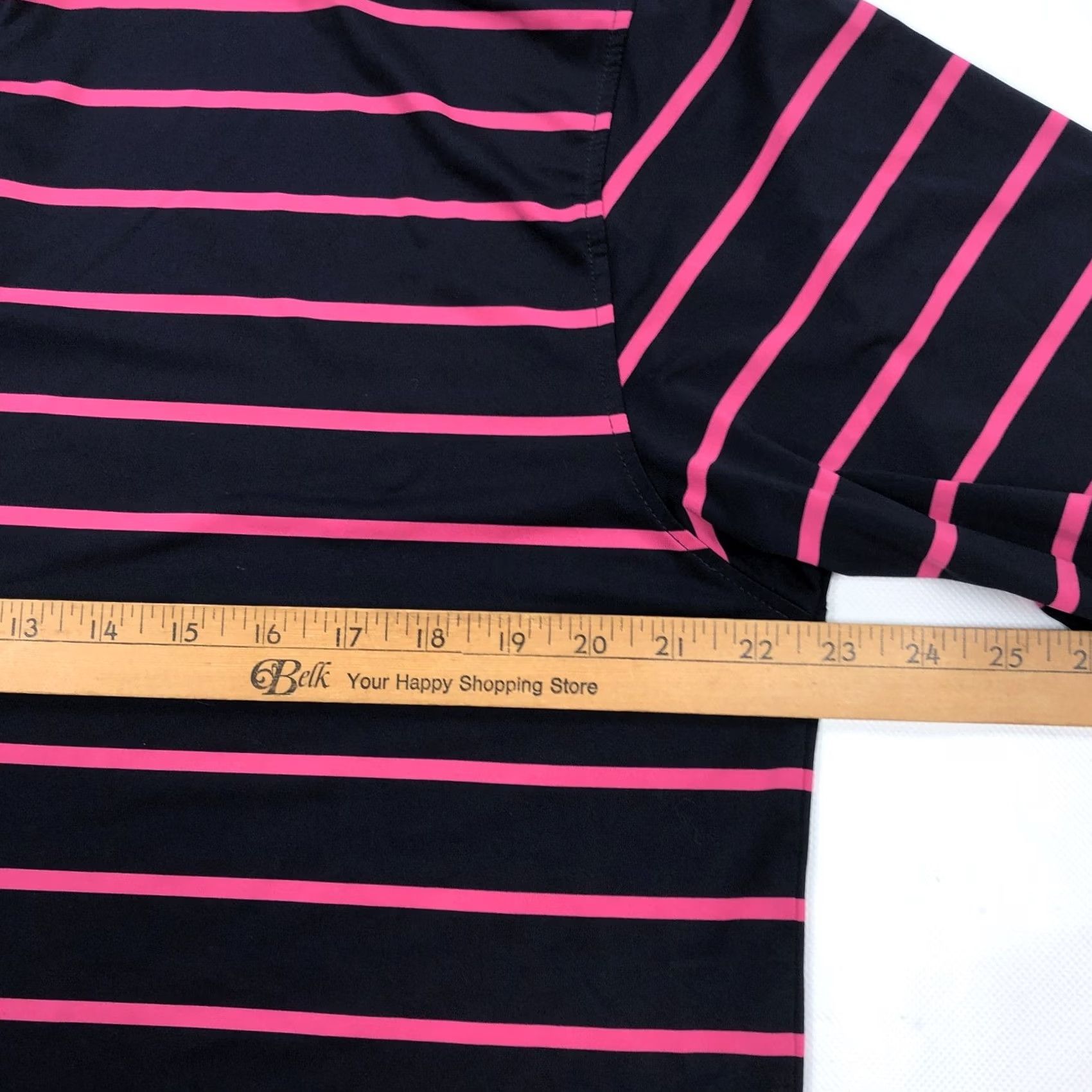 Footjoy FootJoy Polo Shirt Navy Pink Stripe M Men Short Sleeve Golf Athletic Breathable Moisture Wicking Performance Size US M / EU 48-50 / 2 - 7 Thumbnail