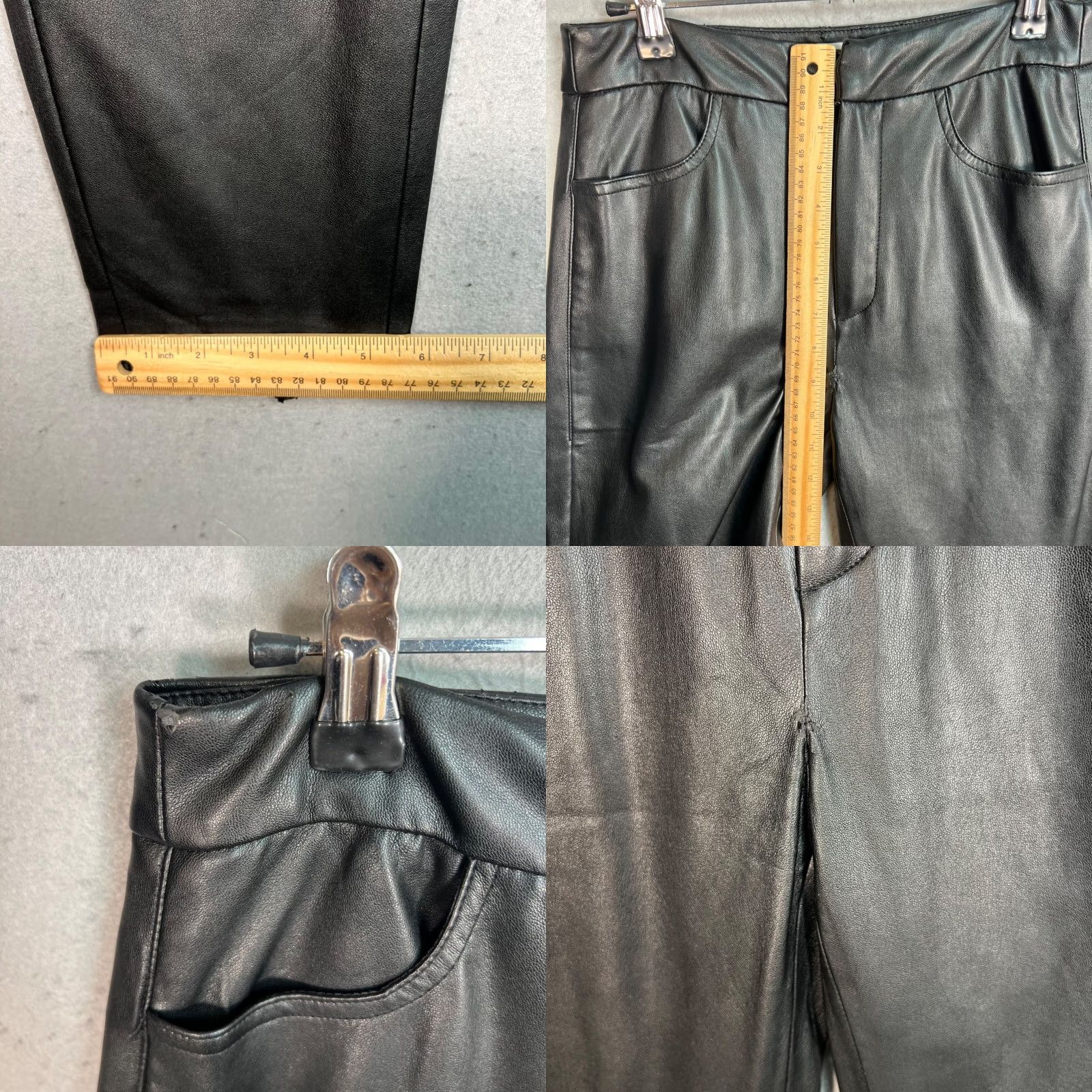 Mango Mango MNG Black Faux Leather High-Waisted Pants Womens Size 2 Size 26" / US 2 / IT 38 - 8 Thumbnail
