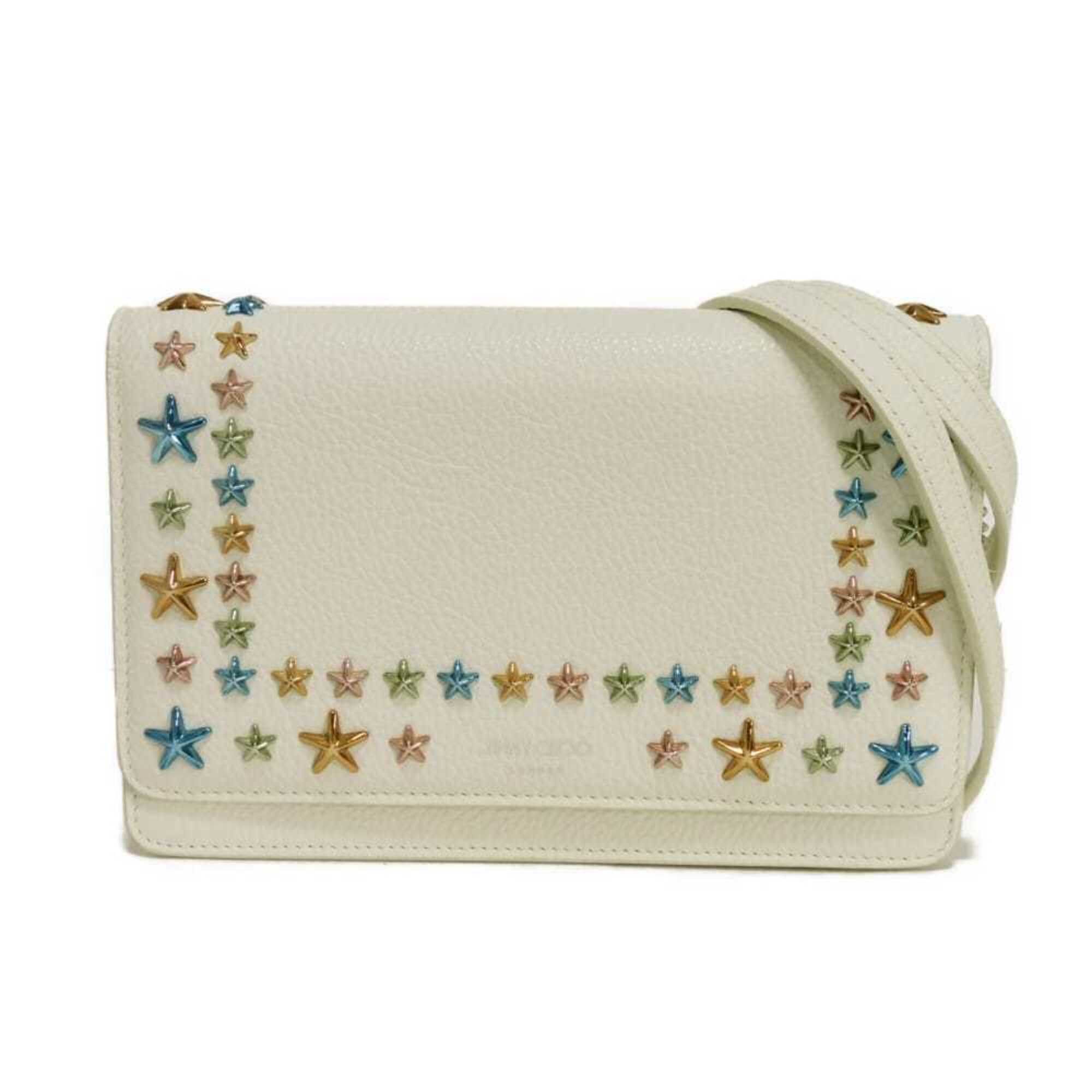Jimmy Choo Jimmy Choo Palace Chain Wallet Crossbody Shoulder Bag with Star Studs, Multicolor Ivory, PALACE UUF 8866, Women's Size ONE SIZE - 1 Thumbnail