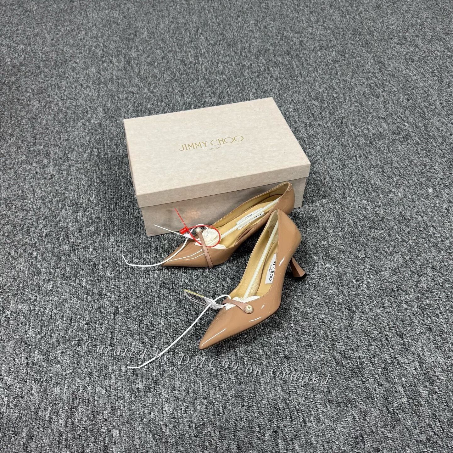 Jimmy Choo Jimmy Choo Nude Patent Leather Heels Size US 5.5 / IT 35.5 - 1 Thumbnail