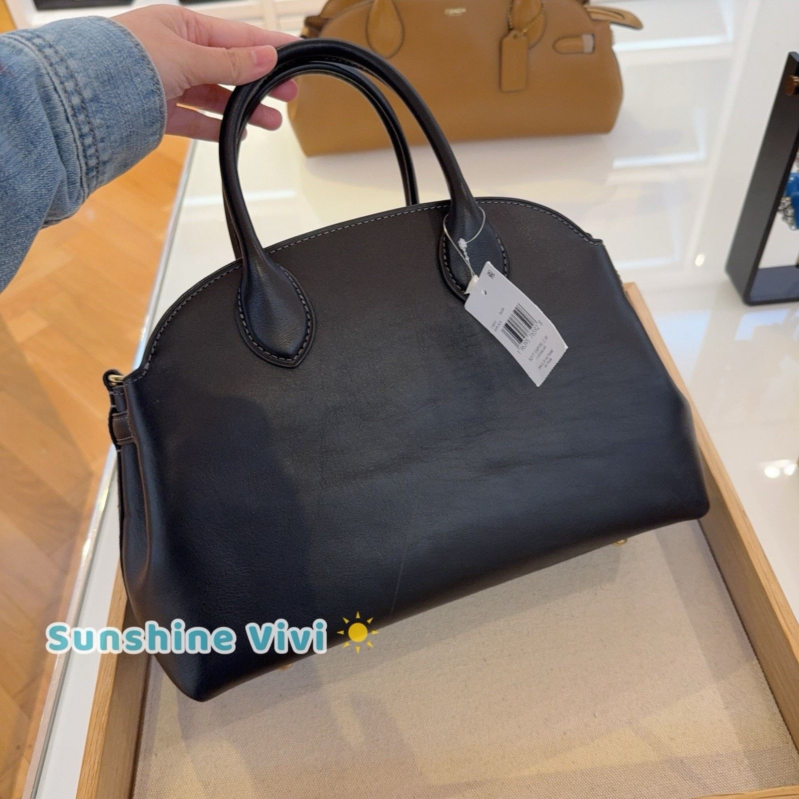 Coach NWT Coach Soft Empire Carryall Bag 28 Leather CAM05 Black Size ONE SIZE - 5 Thumbnail