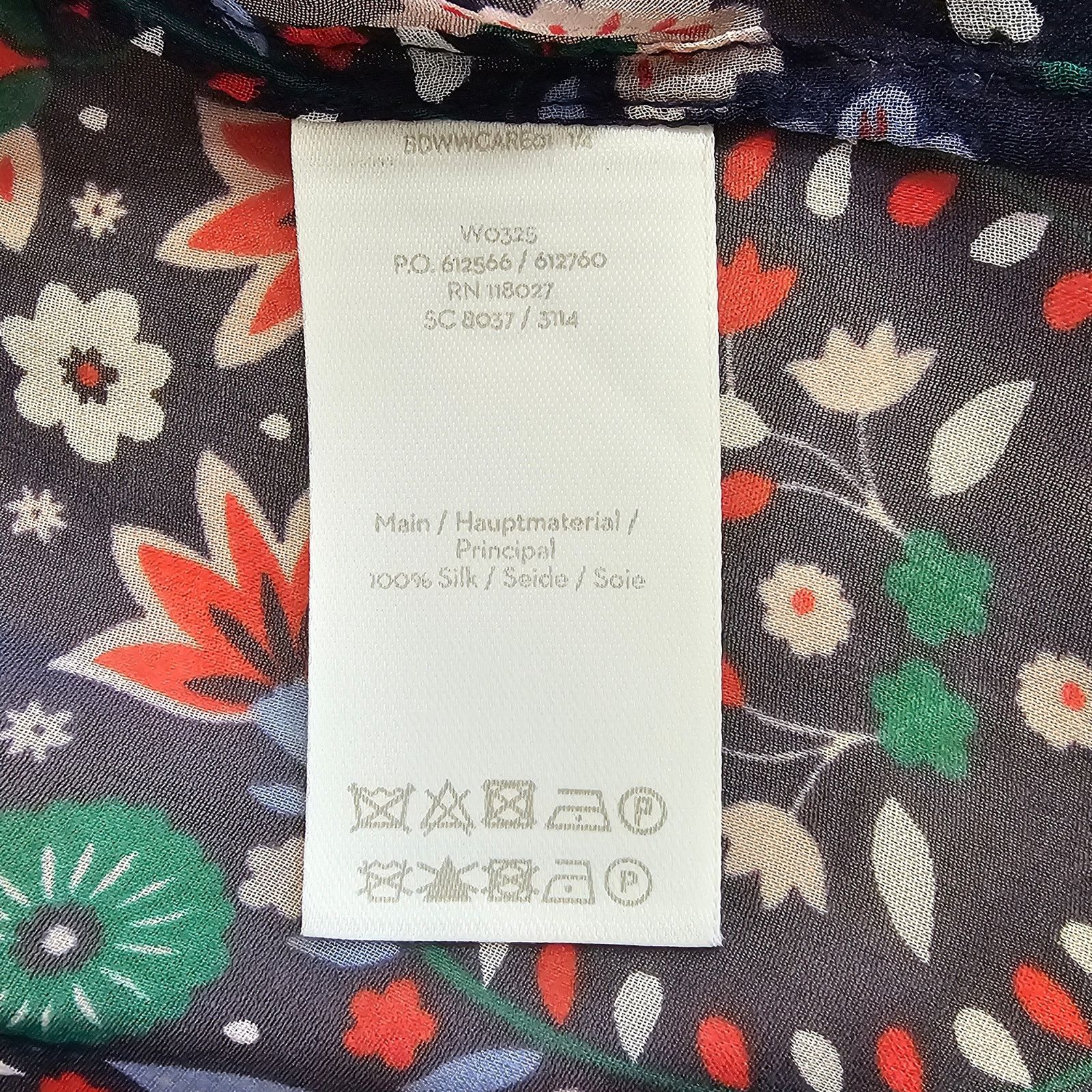 Boden Boden Women's Sheer Floral L/S Silk Chiffon Blouse UK 6 US 2 Size XS / US 0-2 / IT 36-38 - 8 Thumbnail
