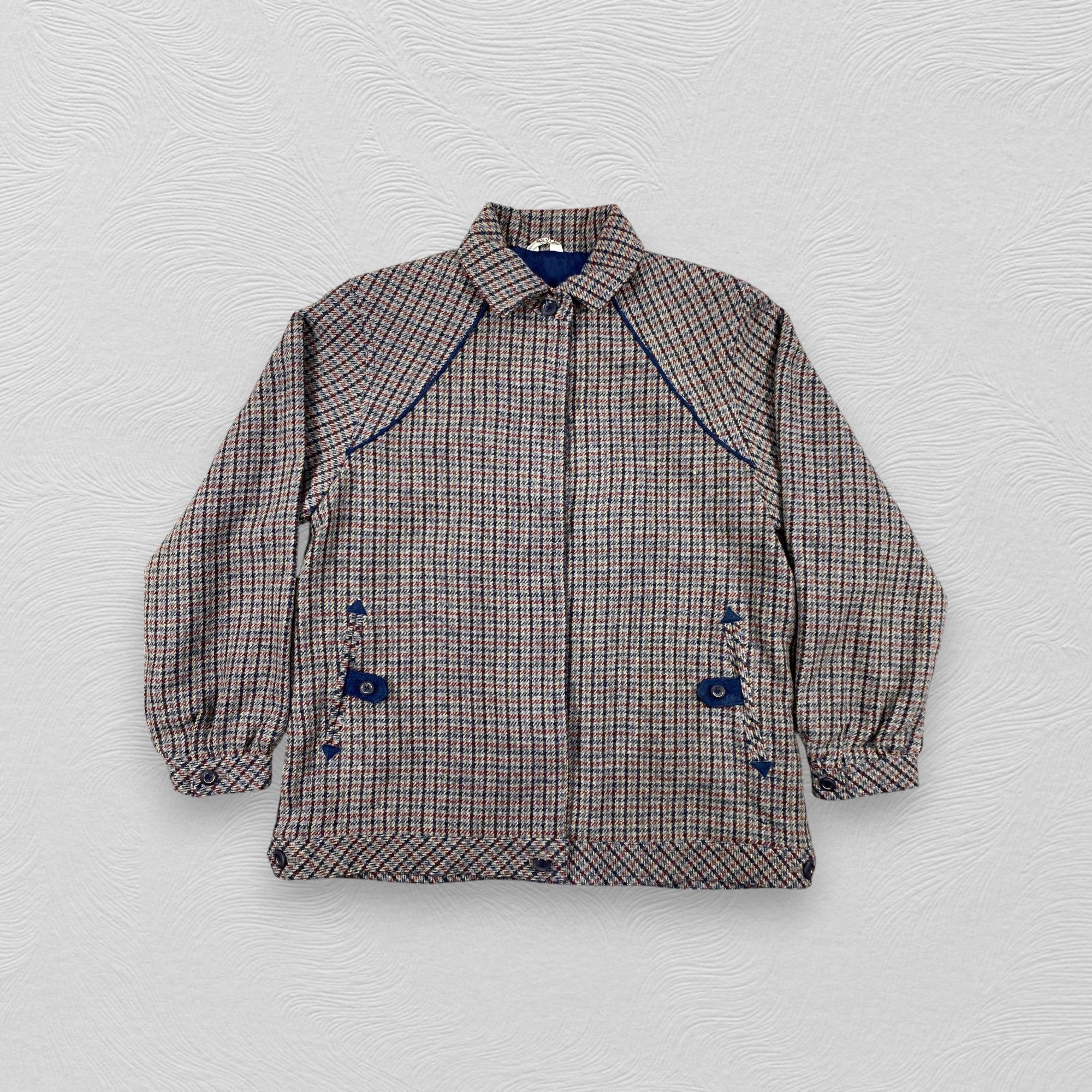 Japanese Brand Vintage Japanese Brand Plaid Wool Jacket -J194 Size US S / EU 44-46 / 1 - 1 Thumbnail