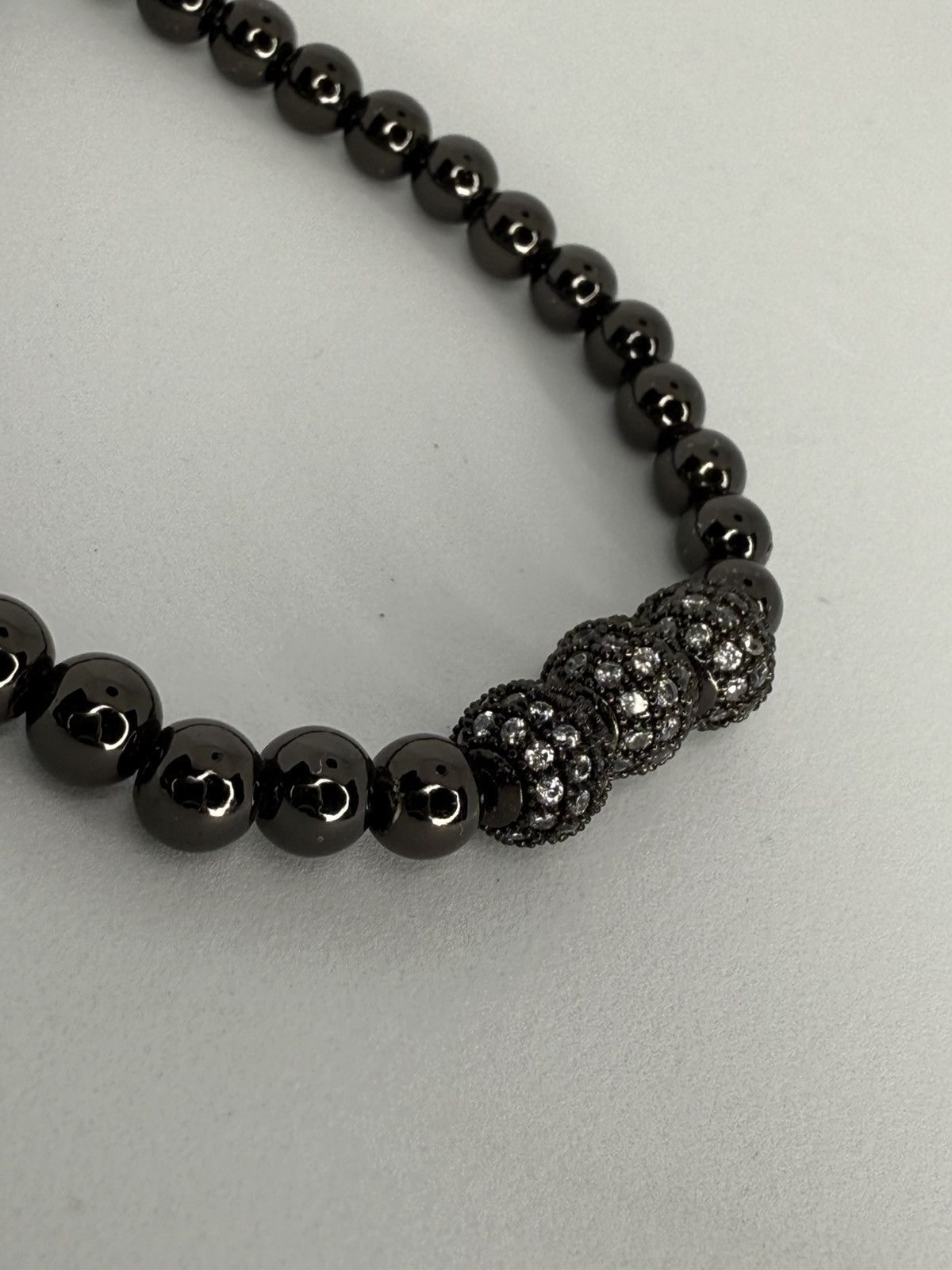 Designer Black Metallic Coated Bead Bracelet Size ONE SIZE - 1 Thumbnail