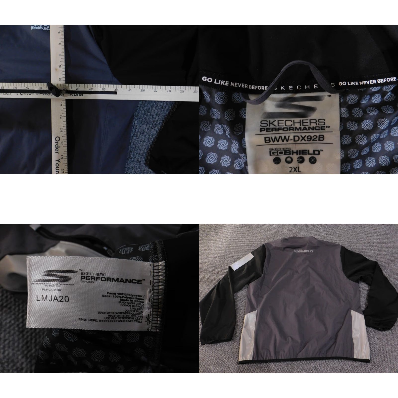 SKECHERS Skechers Performance Jacket Mens 2XL Gray Windbreaker Full Zip Golf Windproof Water Resistant Reflective Pockets Zip Lined GoShield Size US XXL / EU 58 / 5 - 8 Thumbnail