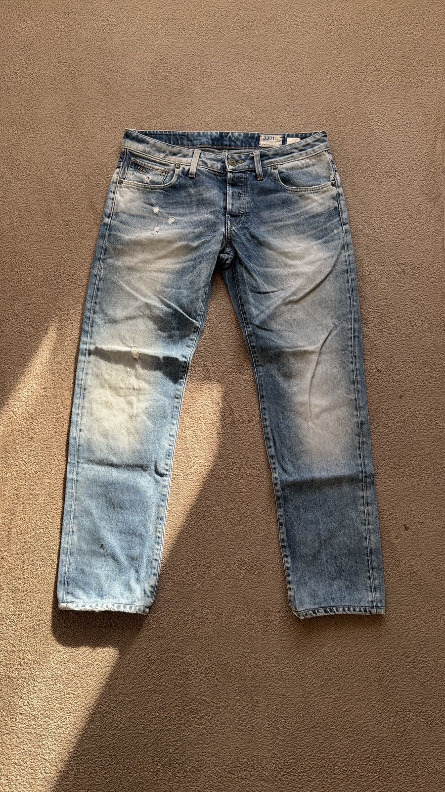 If Six Was Nine G-Star Y2K vintage faded washed denim distressed pants Size US 34 / EU 50 - 1 Thumbnail