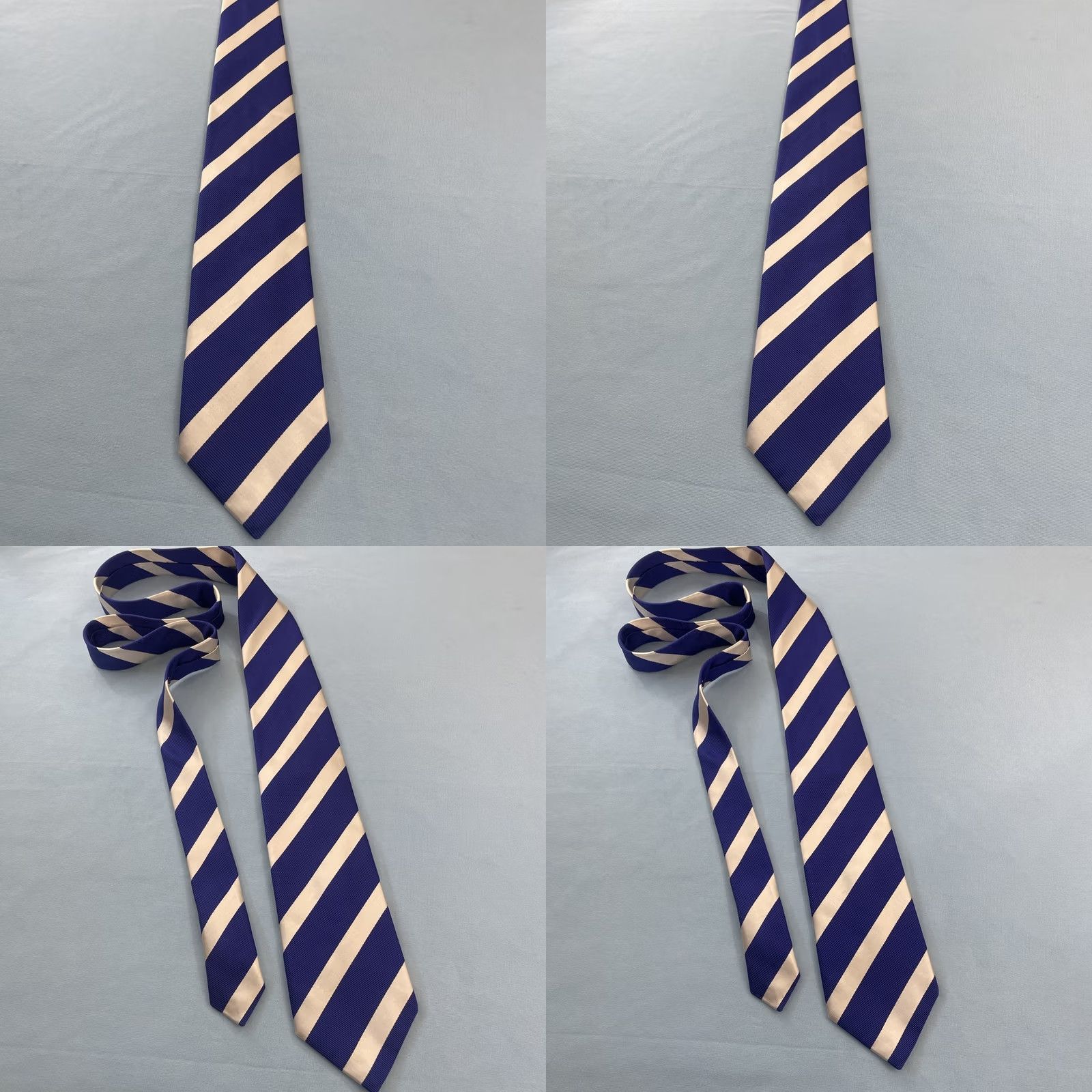 Charles Tyrwhitt VINTAGE Charles Tyrwhitt Silk Tie Blue Repp Neck tie Mens Exec Italy 3.5x61 Size ONE SIZE - 9 Thumbnail
