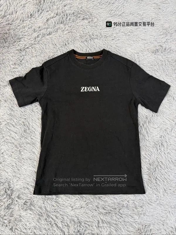Ermenegildo Zegna Zegna Solid Logo Print Crew Neck T. Size US M / EU 48-50 / 2 - 4 Thumbnail