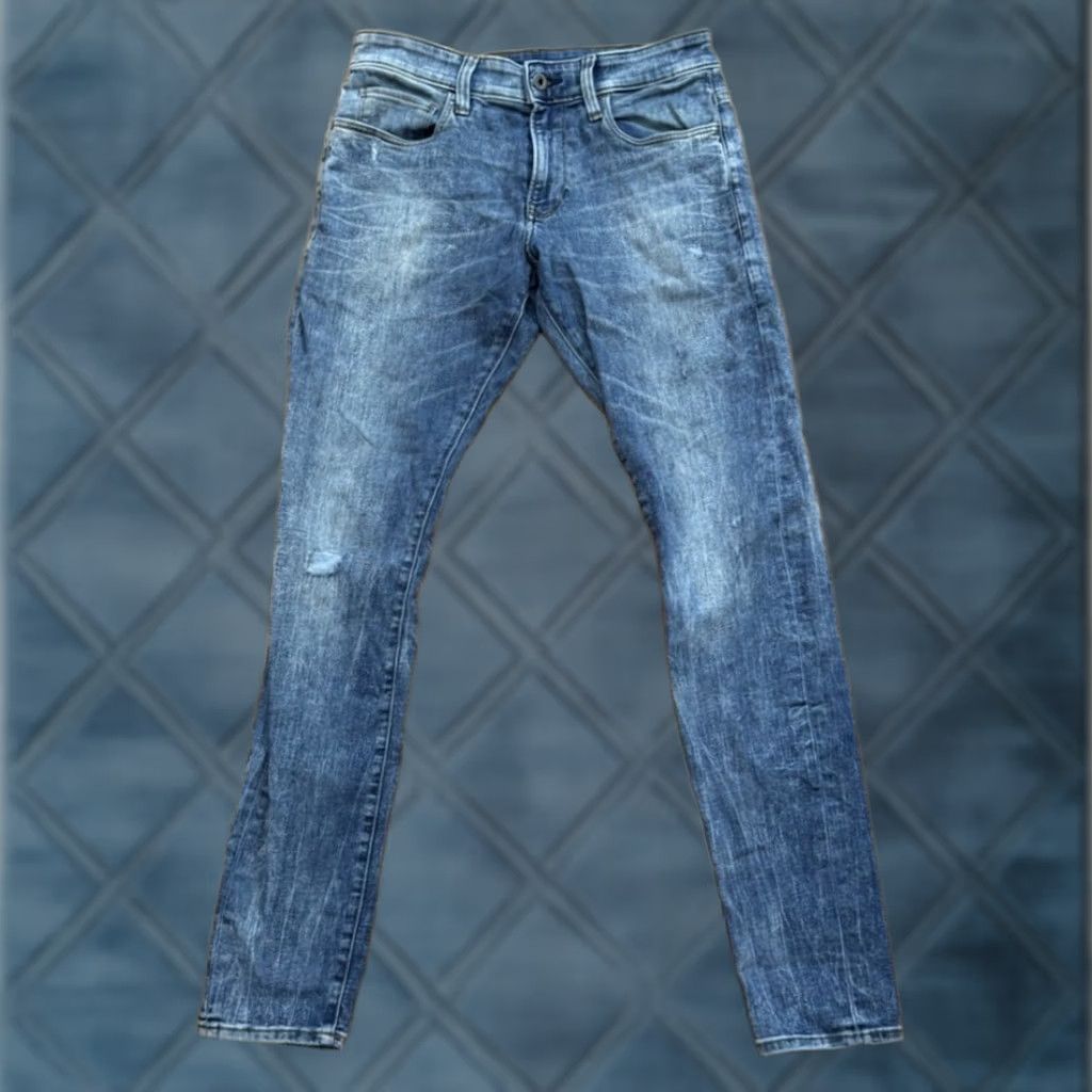 G-Star G Star Raw Jeans Mens 30x32 Blue 3301 Deconstructed Super Slim Denim Size US 30 / EU 46 - 1 Thumbnail