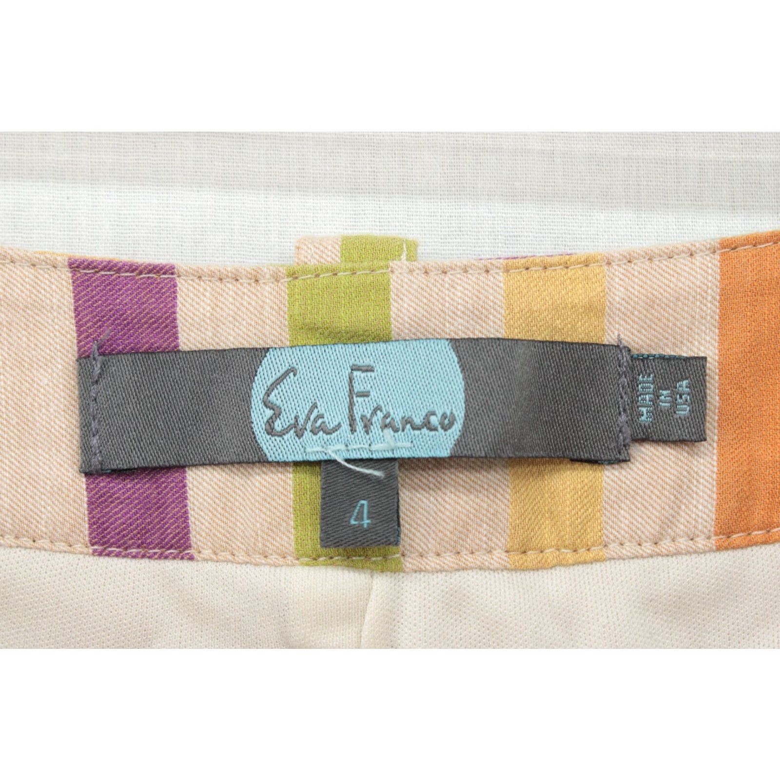 Anthropologie Anthropologie Eva Franco Shorts Women's 4 Multicolor Striped Lined Belted 100% Cotton Beachy Boho Womens Size 27" / US 4 / IT 40 - 2 Thumbnail