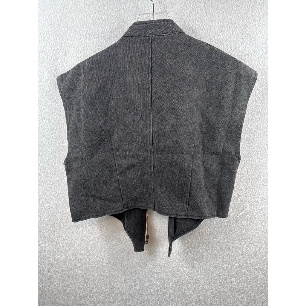 Unknown London NWOT! POL SoHo High Neck Zipper Denim Vest Size S / US 4 / IT 40 - 6 Thumbnail