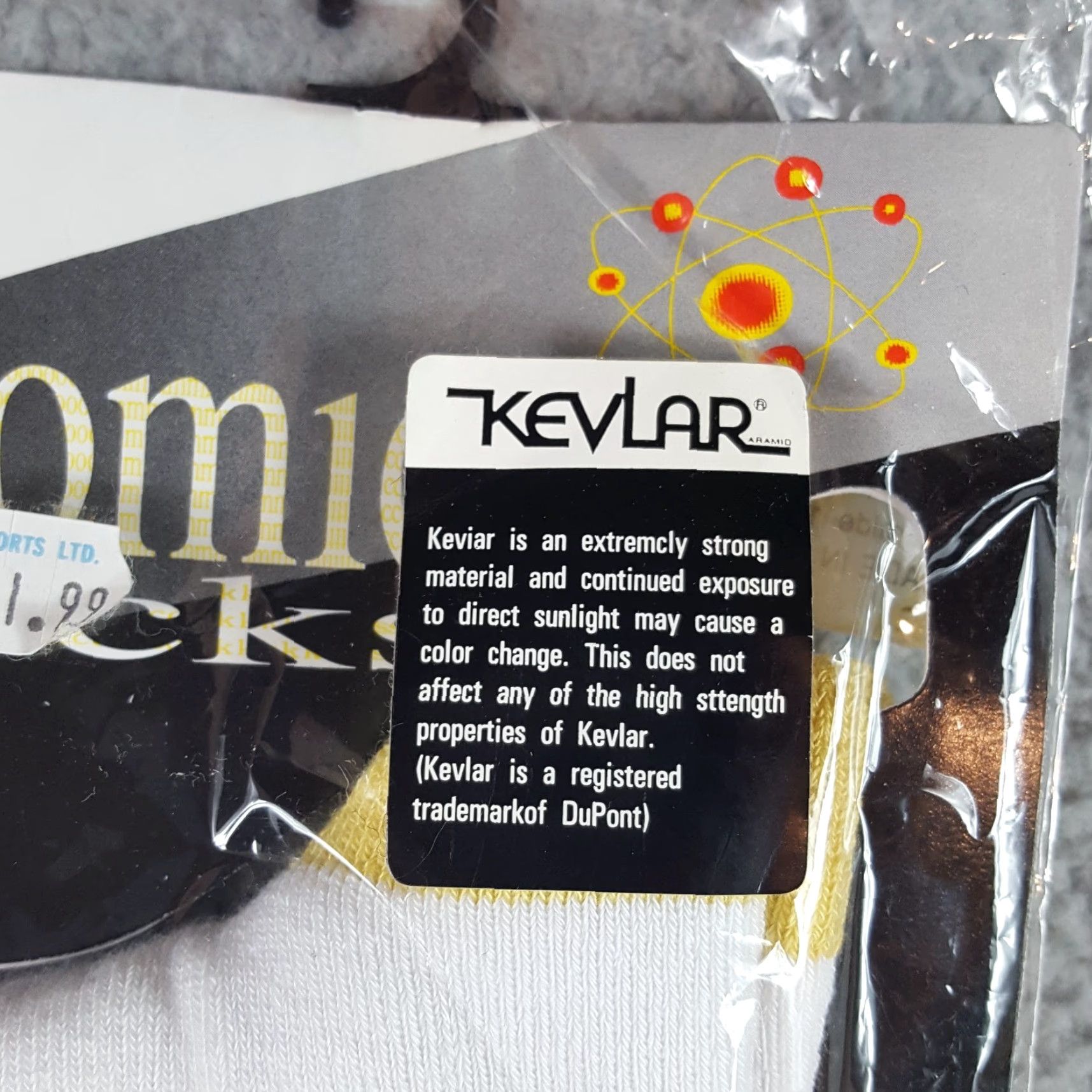 Vintage VINTAGE Atomic Kelvar Socks – Men’s Crew Sock, Mid Calf, Hiking, Size 10-13, White, Made in Japan, Winter/Casual, Prism Brand Size ONE SIZE - 3 Thumbnail