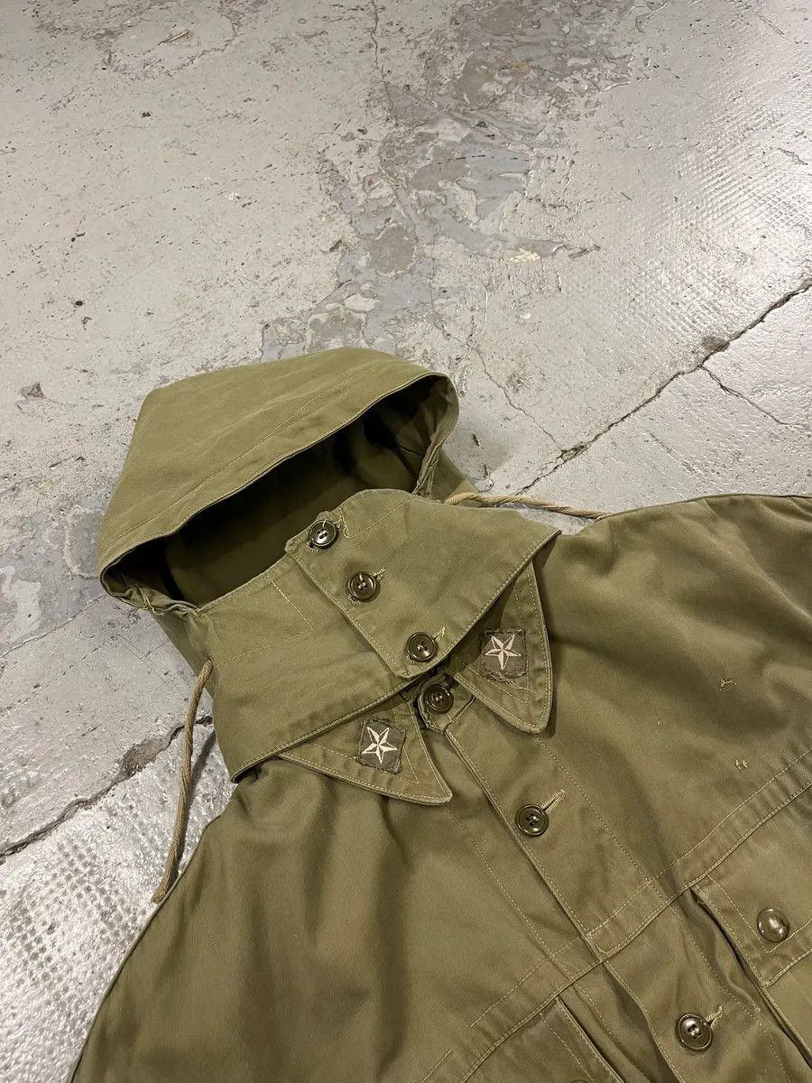 Vintage 1980s Vintage Military Green Buttoned Hooded Jacket Size US S / EU 44-46 / 1 - 5 Thumbnail