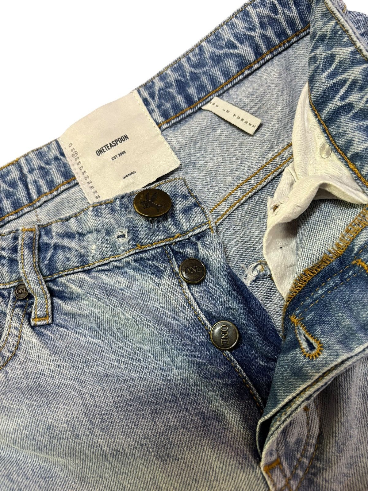 One Teaspoon Vtg Y2k ONETEASPOON Distressed Jeans Size US 28 / EU 44 - 6 Thumbnail