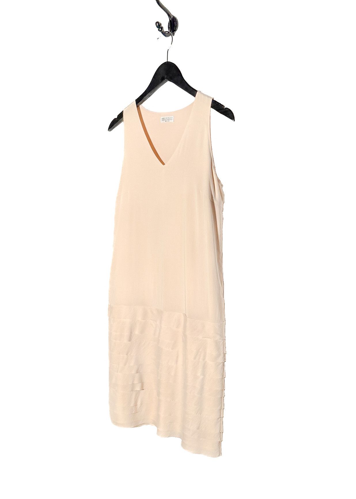 Brunello Cucinelli Brunello Cucinelli Peach Silk Pleat Accents Sleeveless Dress Size S / US 4 / IT 40 - 2 Thumbnail